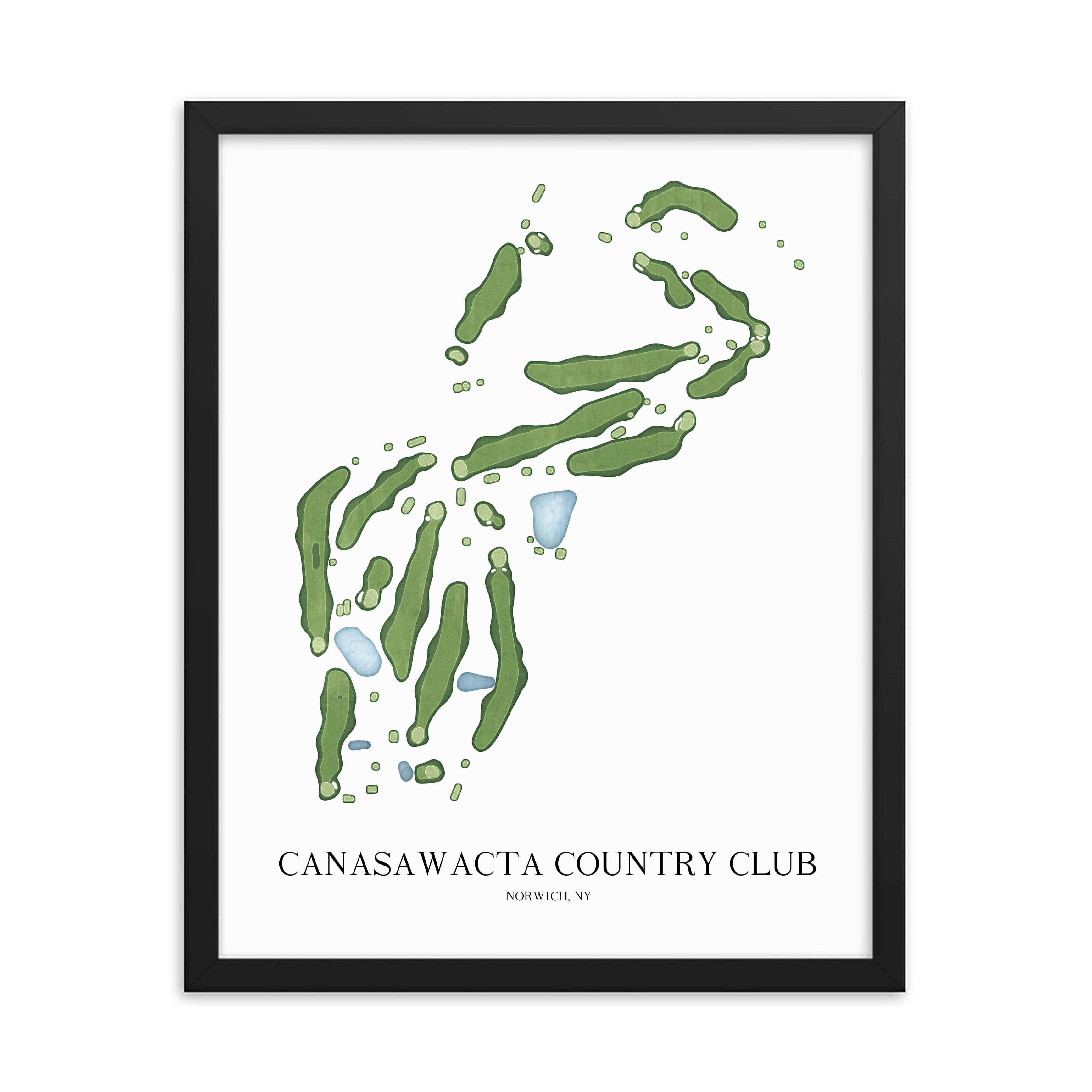 The 19th Hole Golf Shop - Golf Course Prints -  Canasawacta Country Club Golf Course Map Golf Map