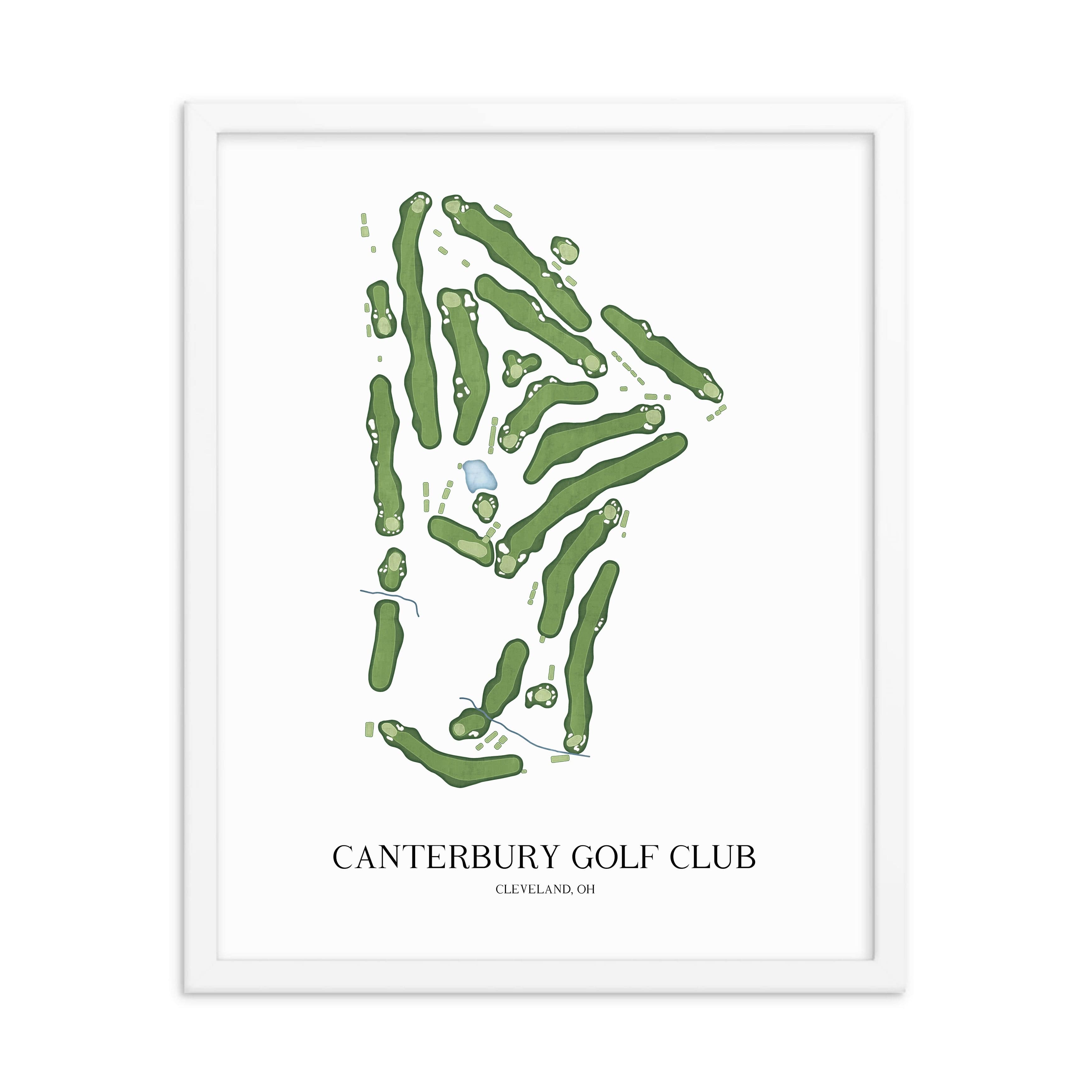 The 19th Hole Golf Shop - Golf Course Prints -  Canterbury Golf Club Golf Course Map Golf Map