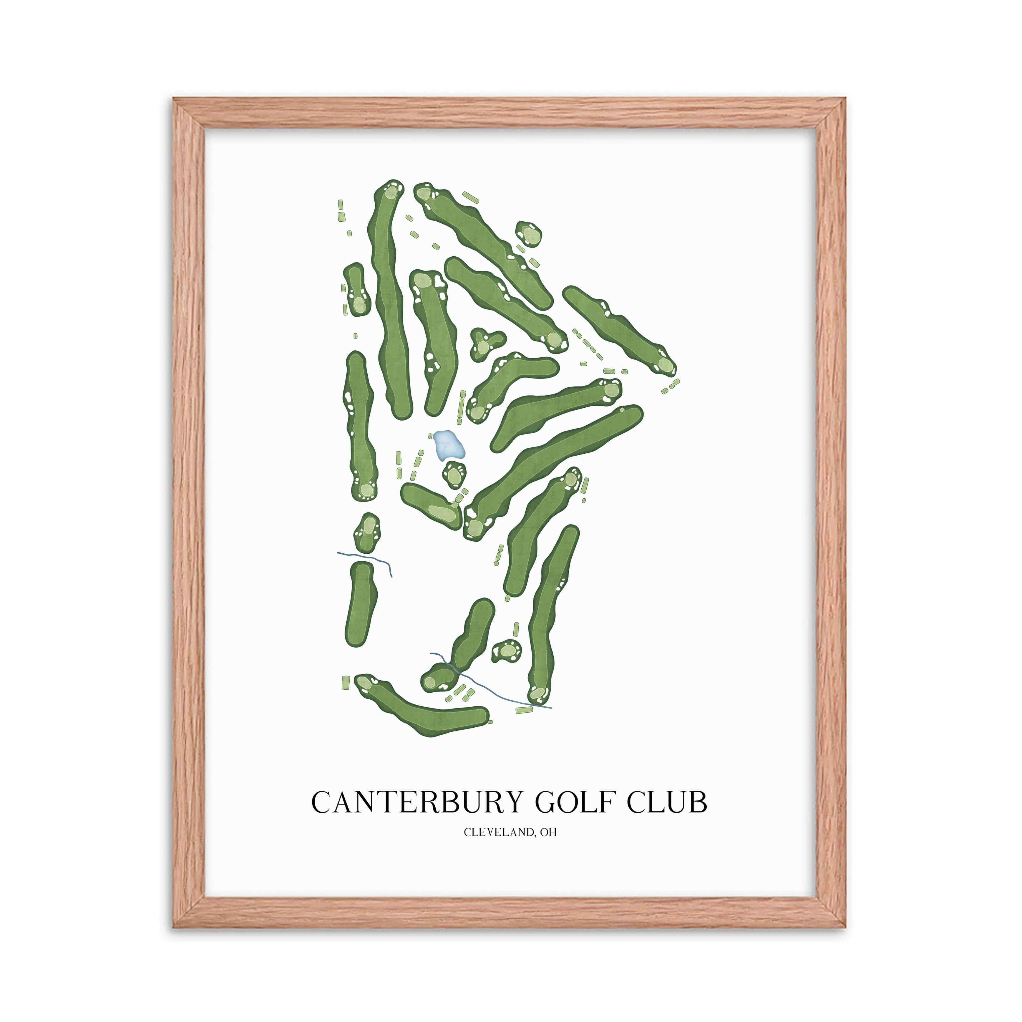 The 19th Hole Golf Shop - Golf Course Prints -  Canterbury Golf Club Golf Course Map Golf Map