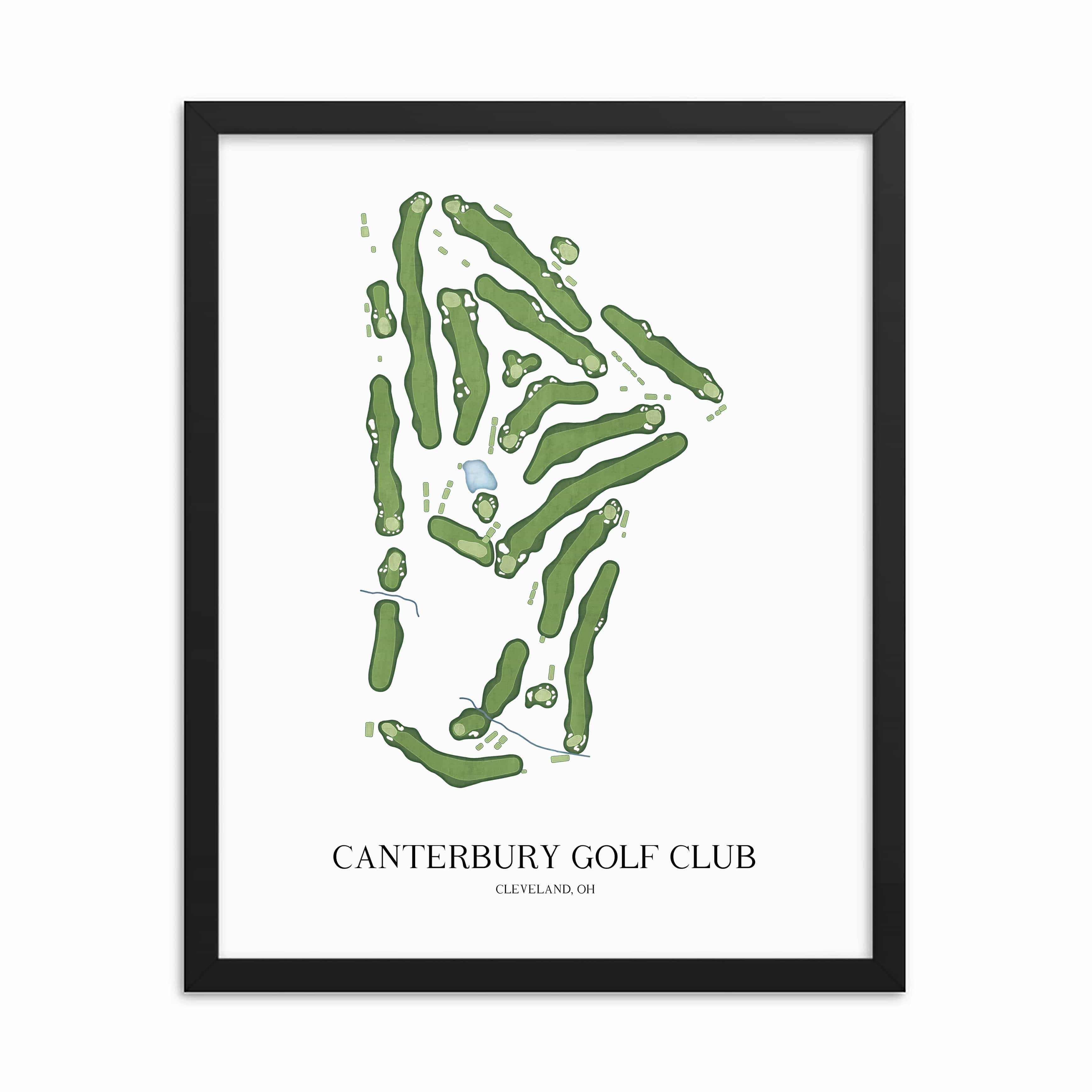 The 19th Hole Golf Shop - Golf Course Prints -  Canterbury Golf Club Golf Course Map Golf Map