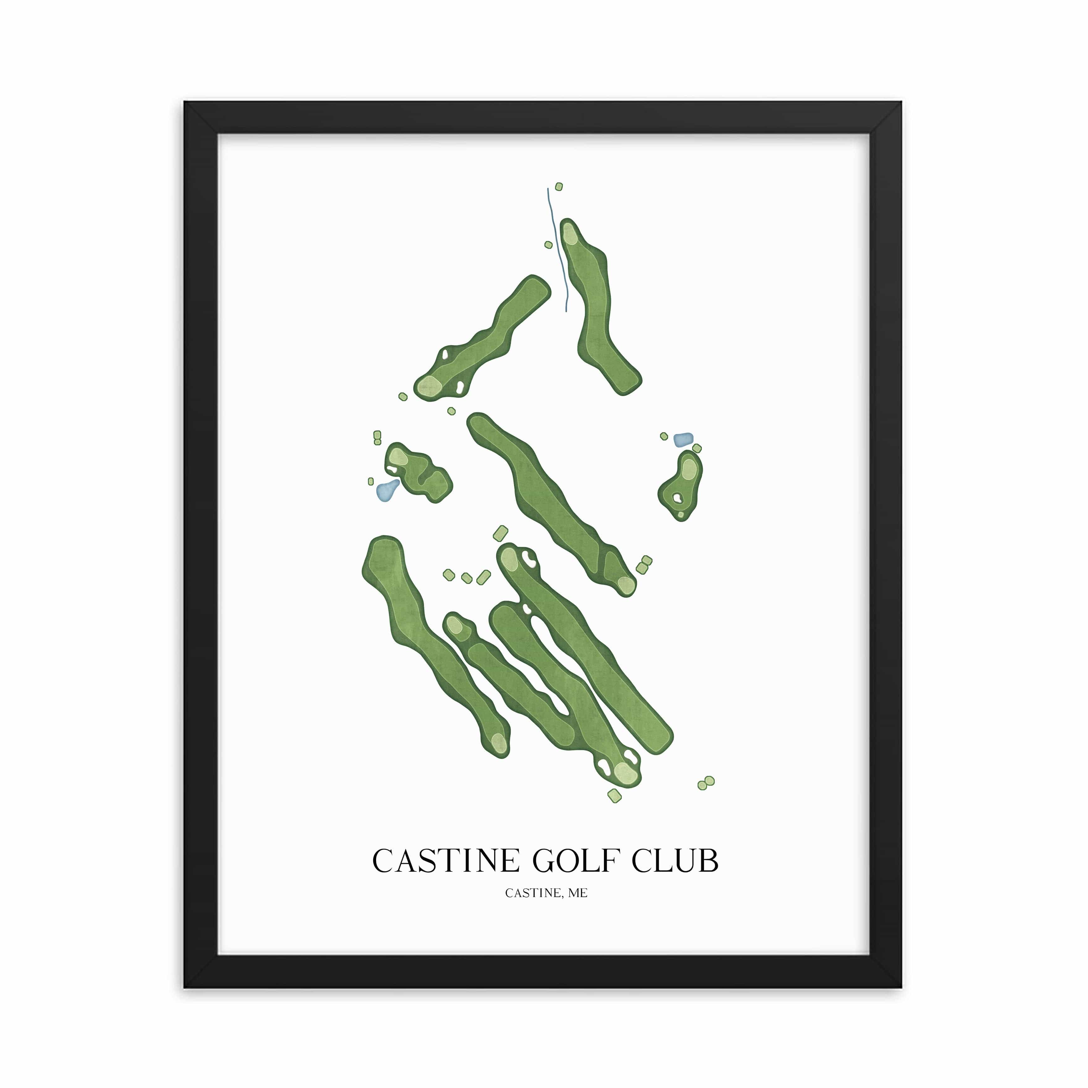 The 19th Hole Golf Shop - Golf Course Prints -  Castine Golf Club Golf Course Map Golf Map