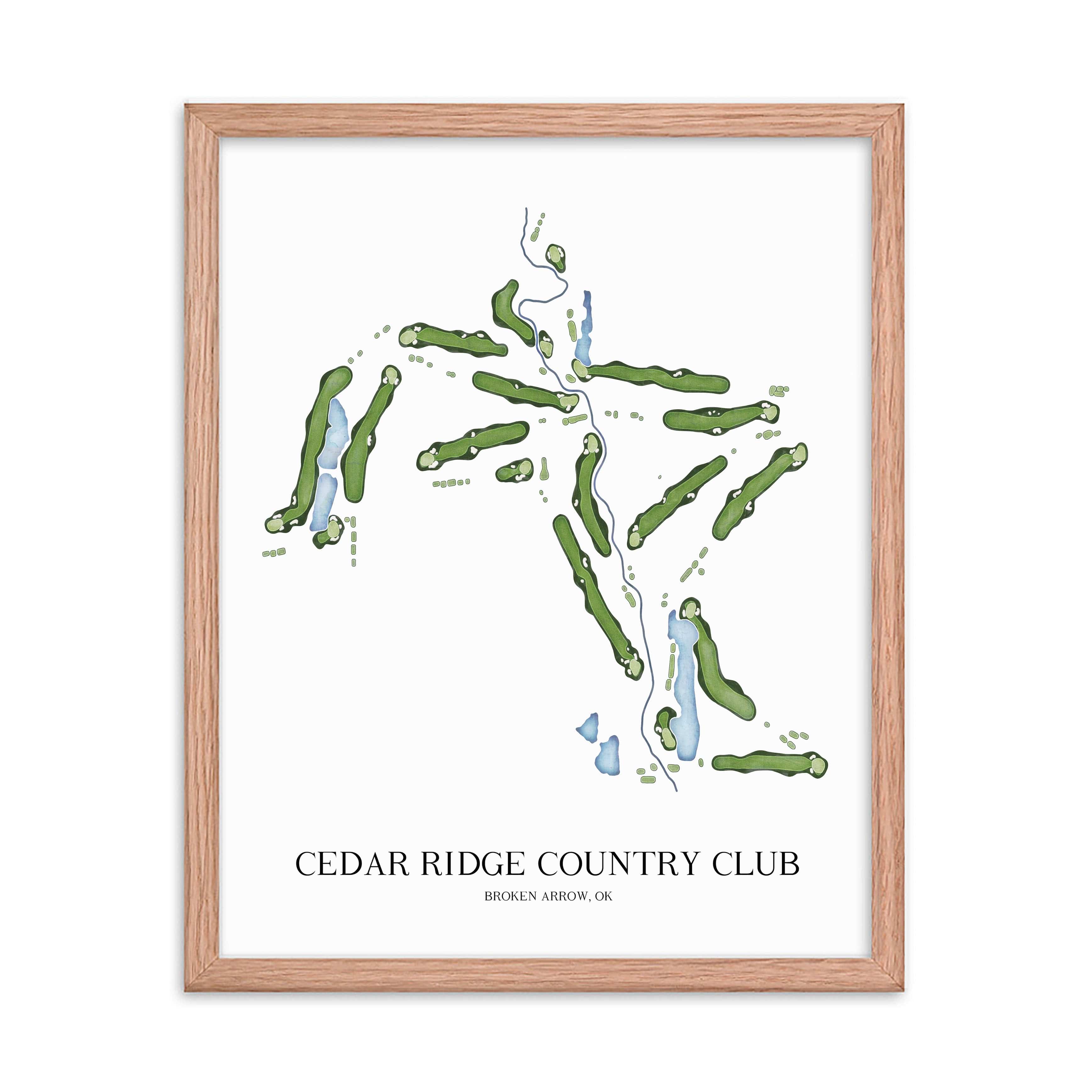 The 19th Hole Golf Shop - Golf Course Prints -  Cedar Ridge Country Club Golf Course Map Golf Map