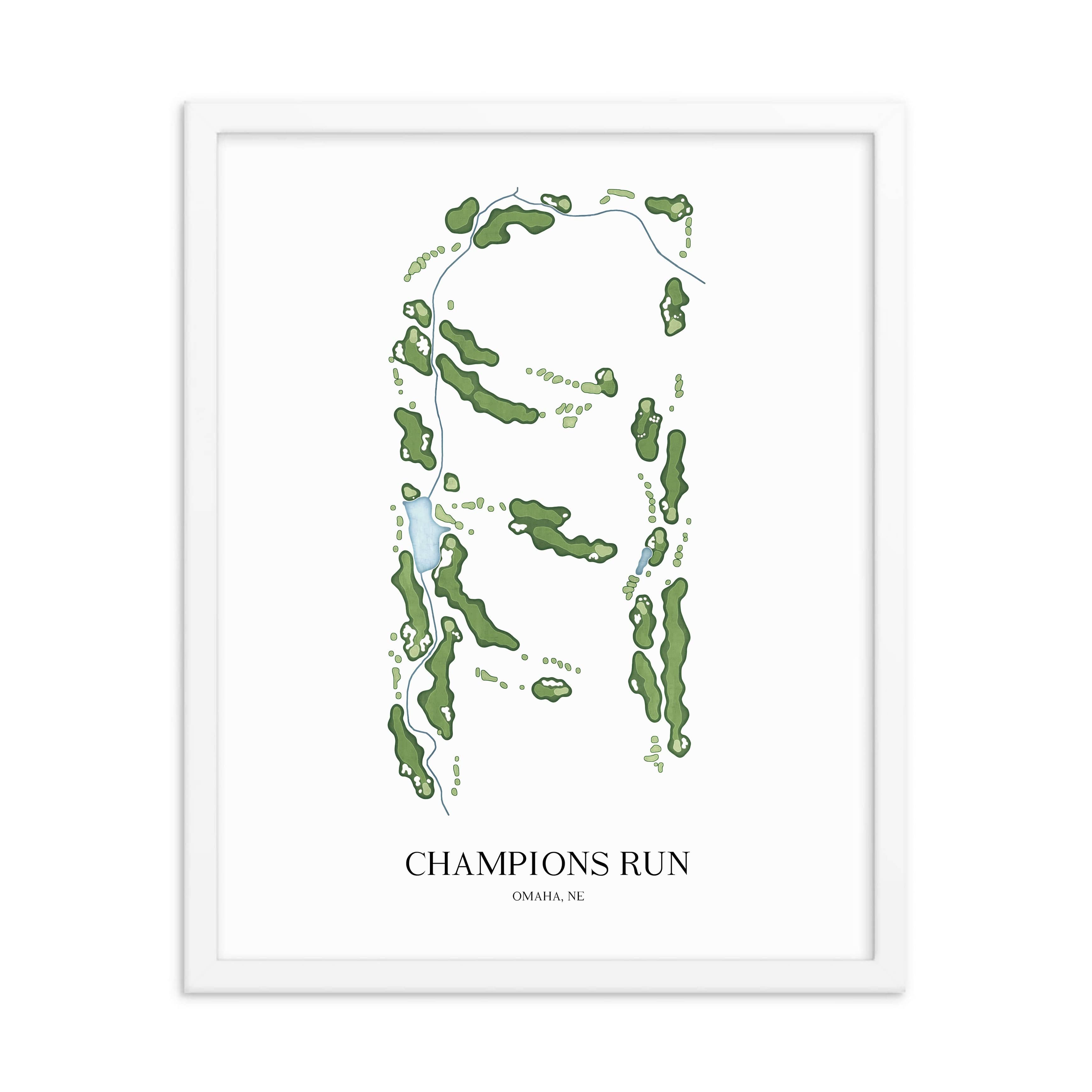 The 19th Hole Golf Shop - Golf Course Prints -  Champions Run Golf Course Map Golf Map