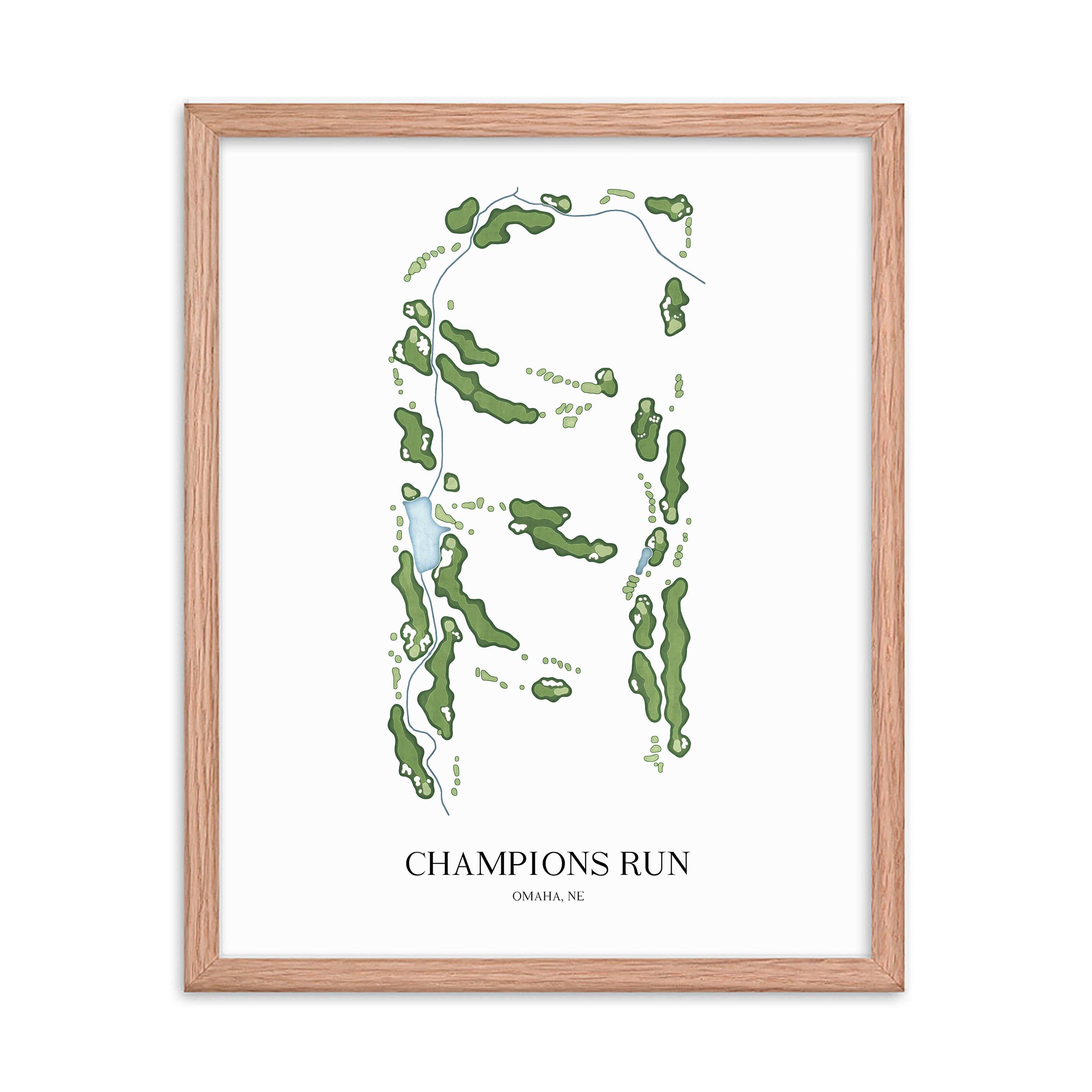 The 19th Hole Golf Shop - Golf Course Prints -  Champions Run Golf Course Map Golf Map