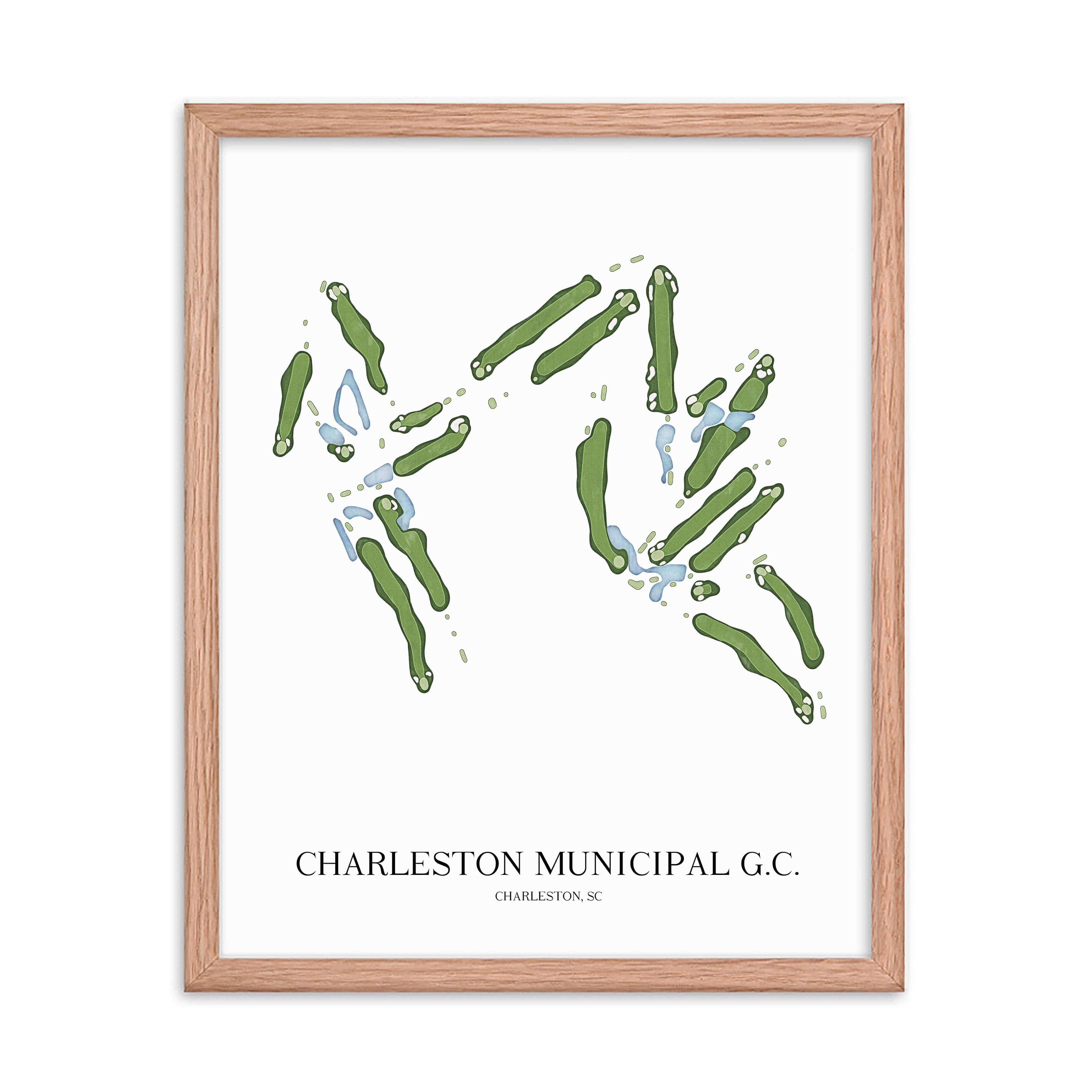 The 19th Hole Golf Shop - Golf Course Prints -  Charleston Municipal Golf Course Golf Course Map Golf Map