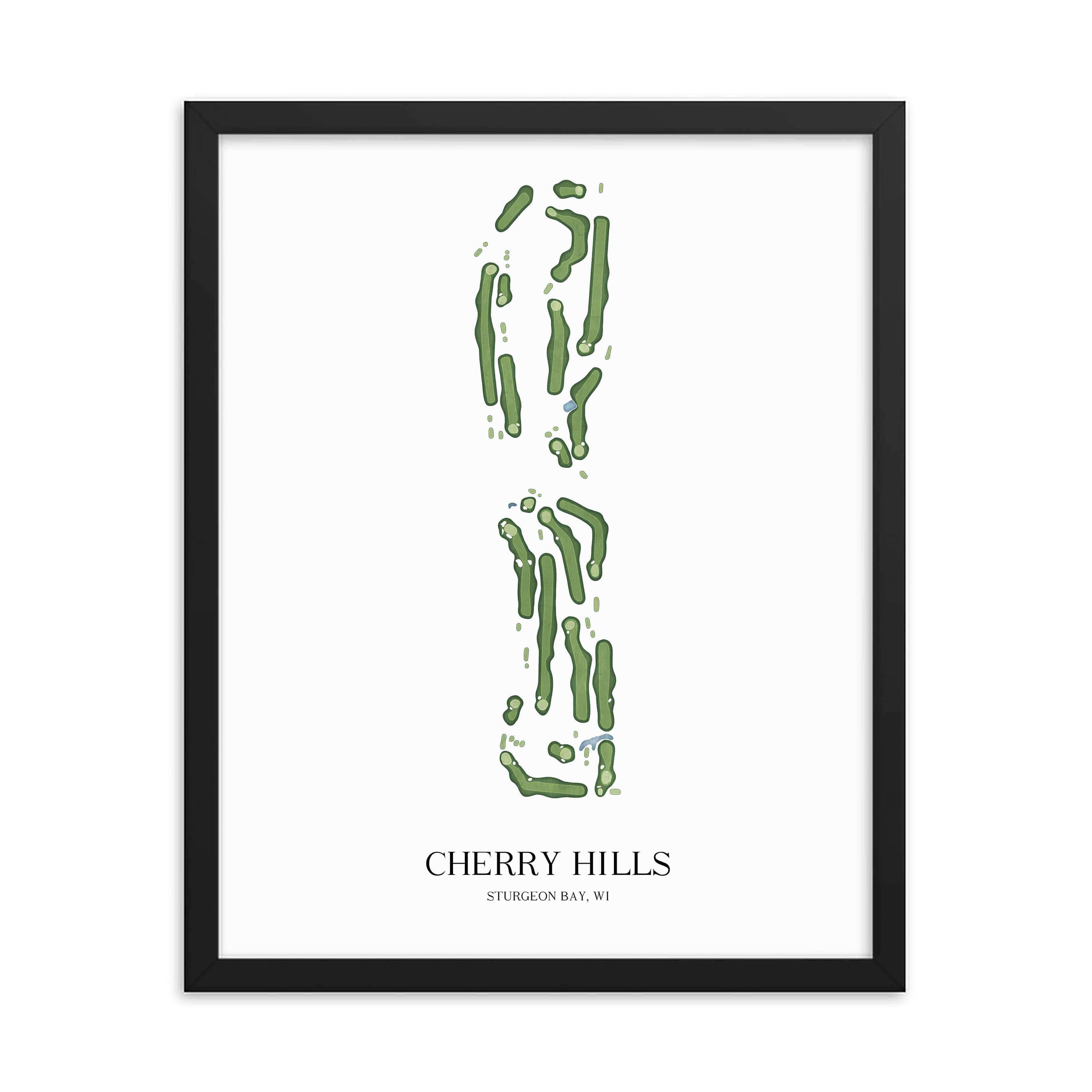 The 19th Hole Golf Shop - Golf Course Prints -  Cherry Hills Golf Course Map Golf Map