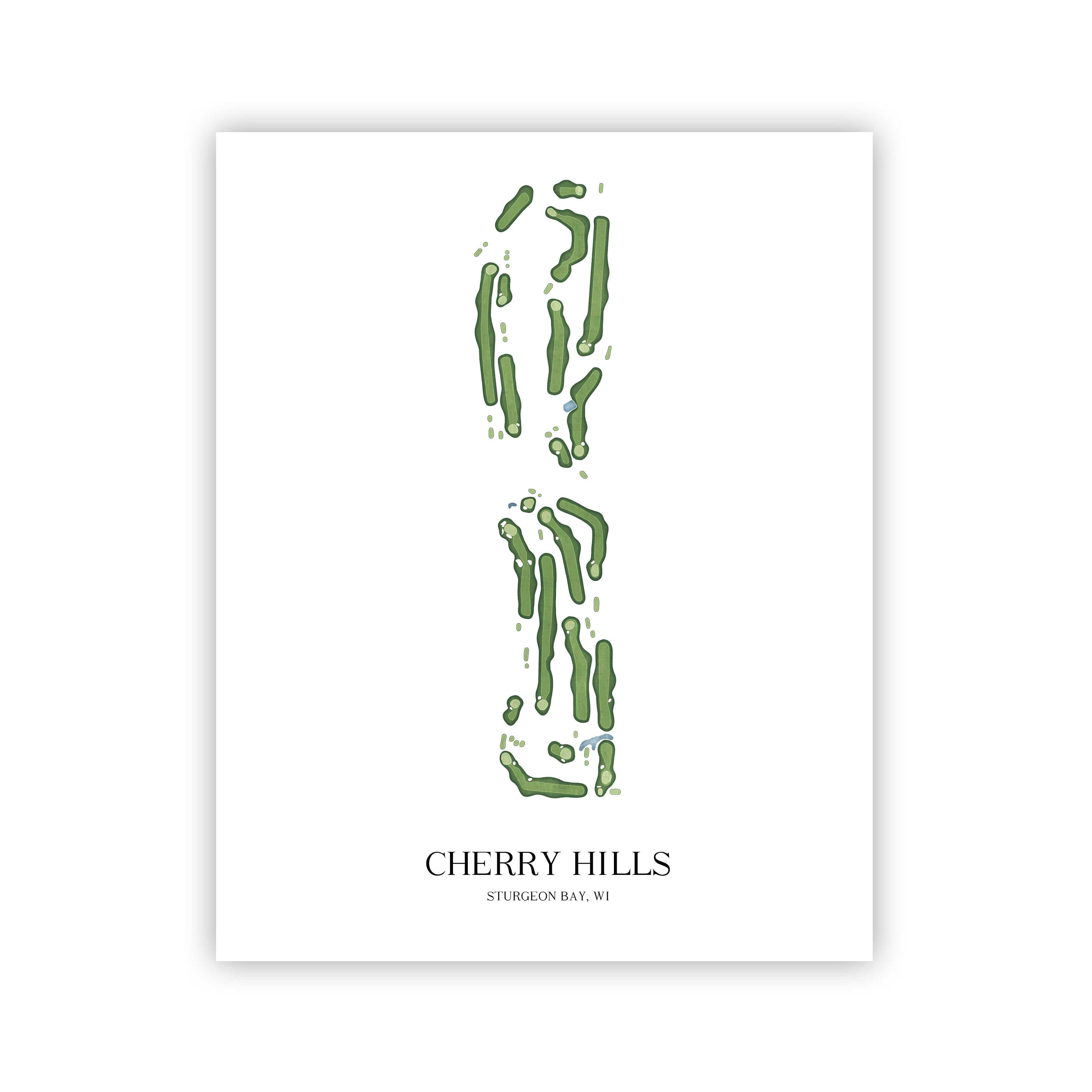 The 19th Hole Golf Shop - Golf Course Prints -  Cherry Hills Golf Course Map Golf Map