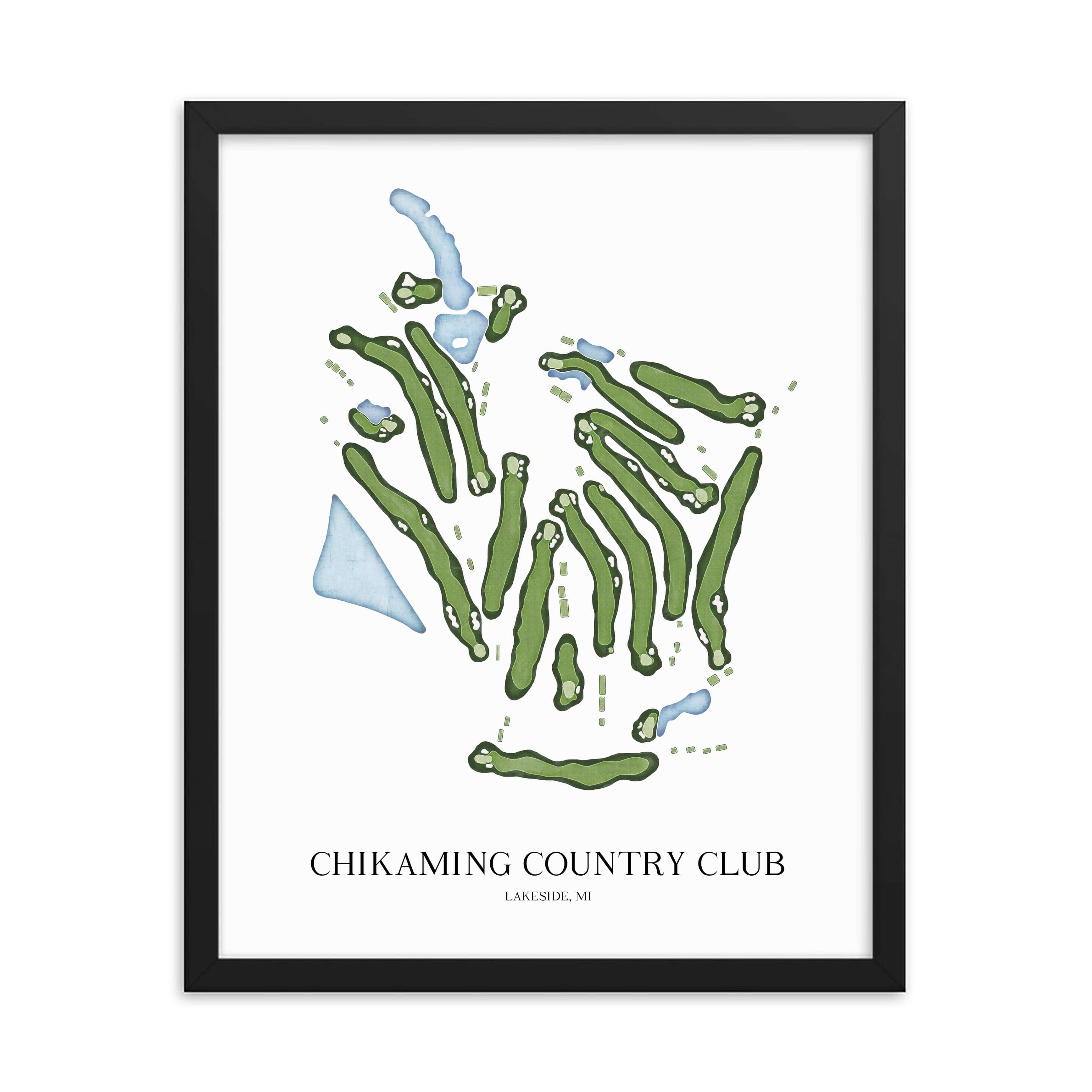 The 19th Hole Golf Shop - Golf Course Prints -  Chikaming Country Club Golf Course Map Golf Map