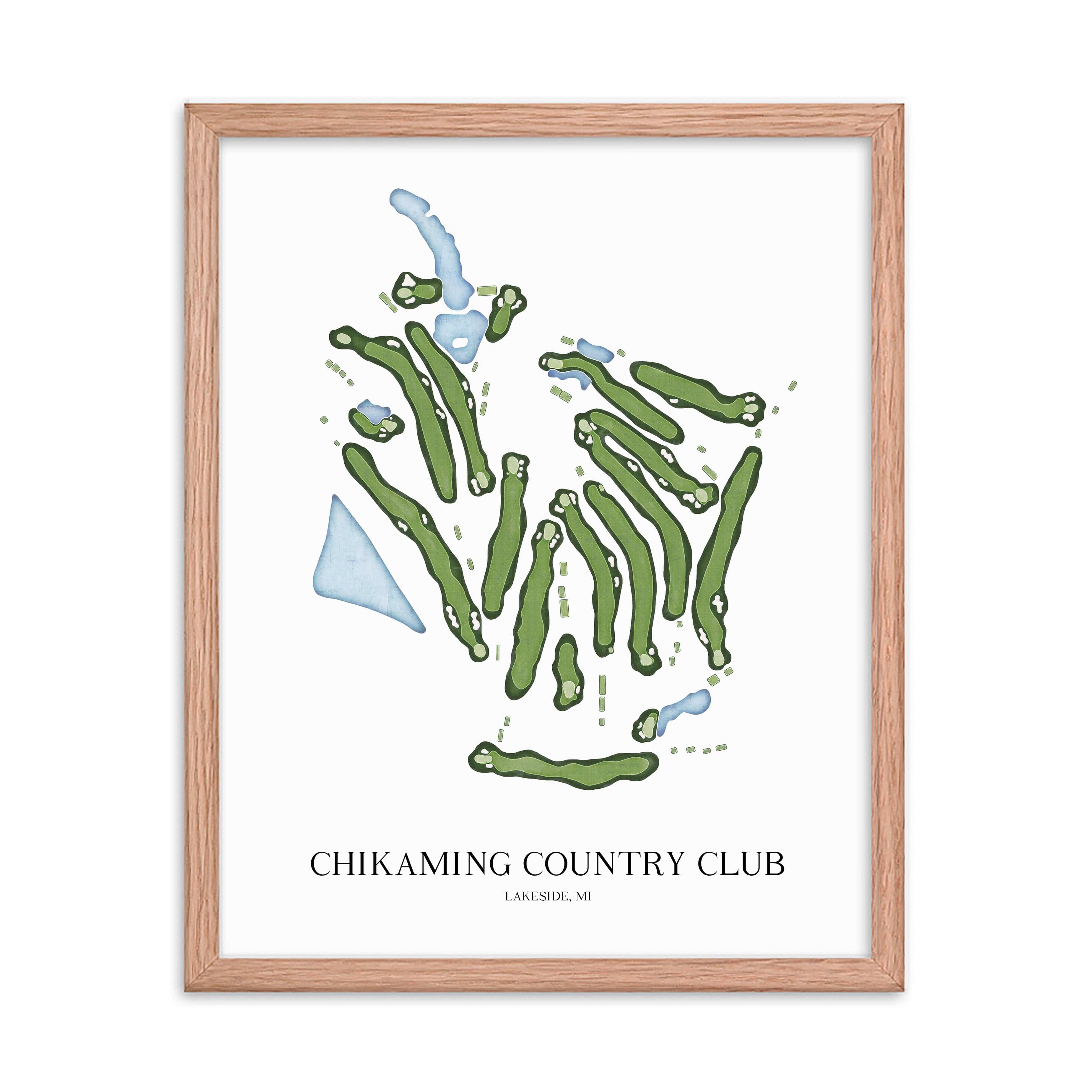 The 19th Hole Golf Shop - Golf Course Prints -  Chikaming Country Club Golf Course Map Golf Map