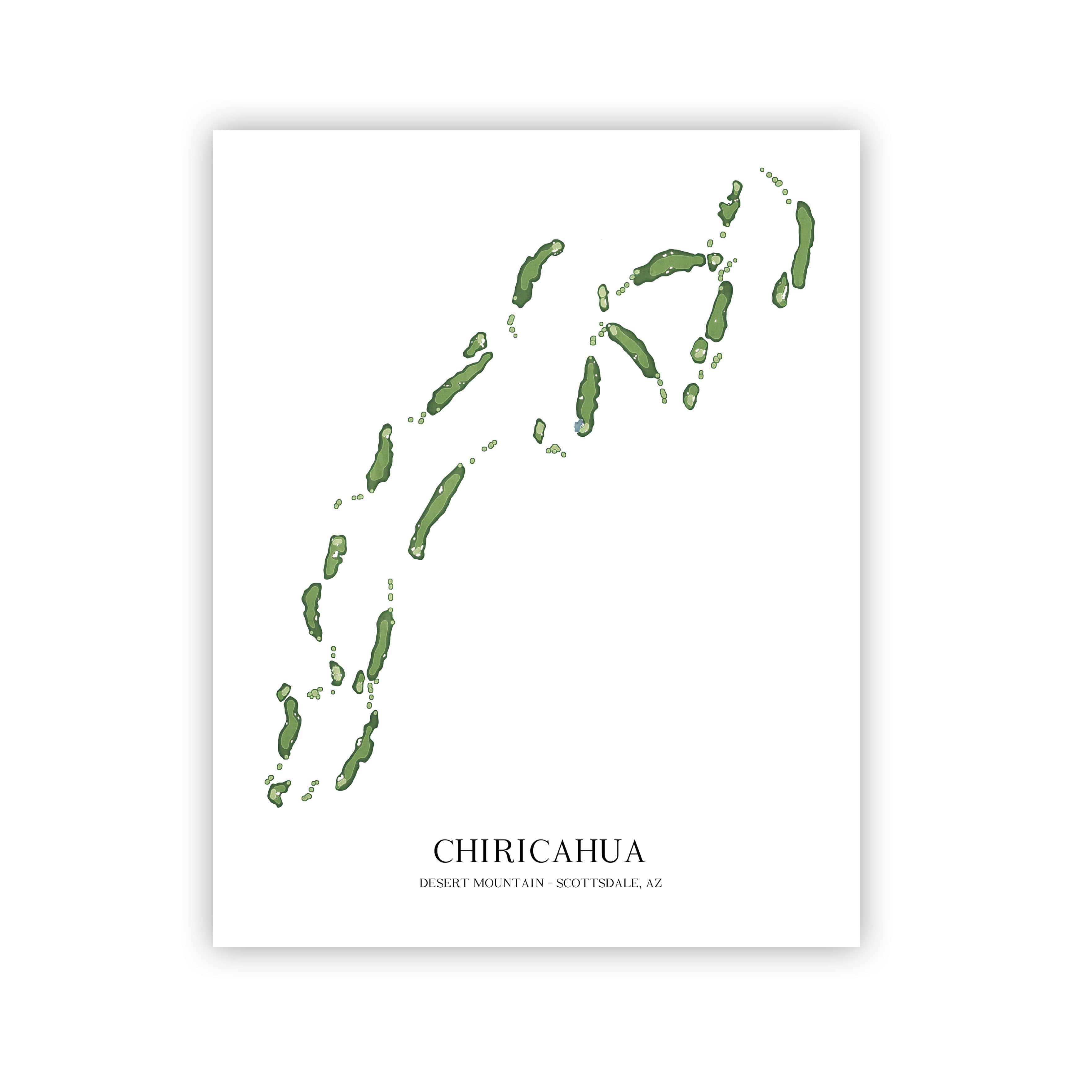 The 19th Hole Golf Shop - Golf Course Prints -  Chiricahua - Desert Mountain Golf Course Map Golf Map