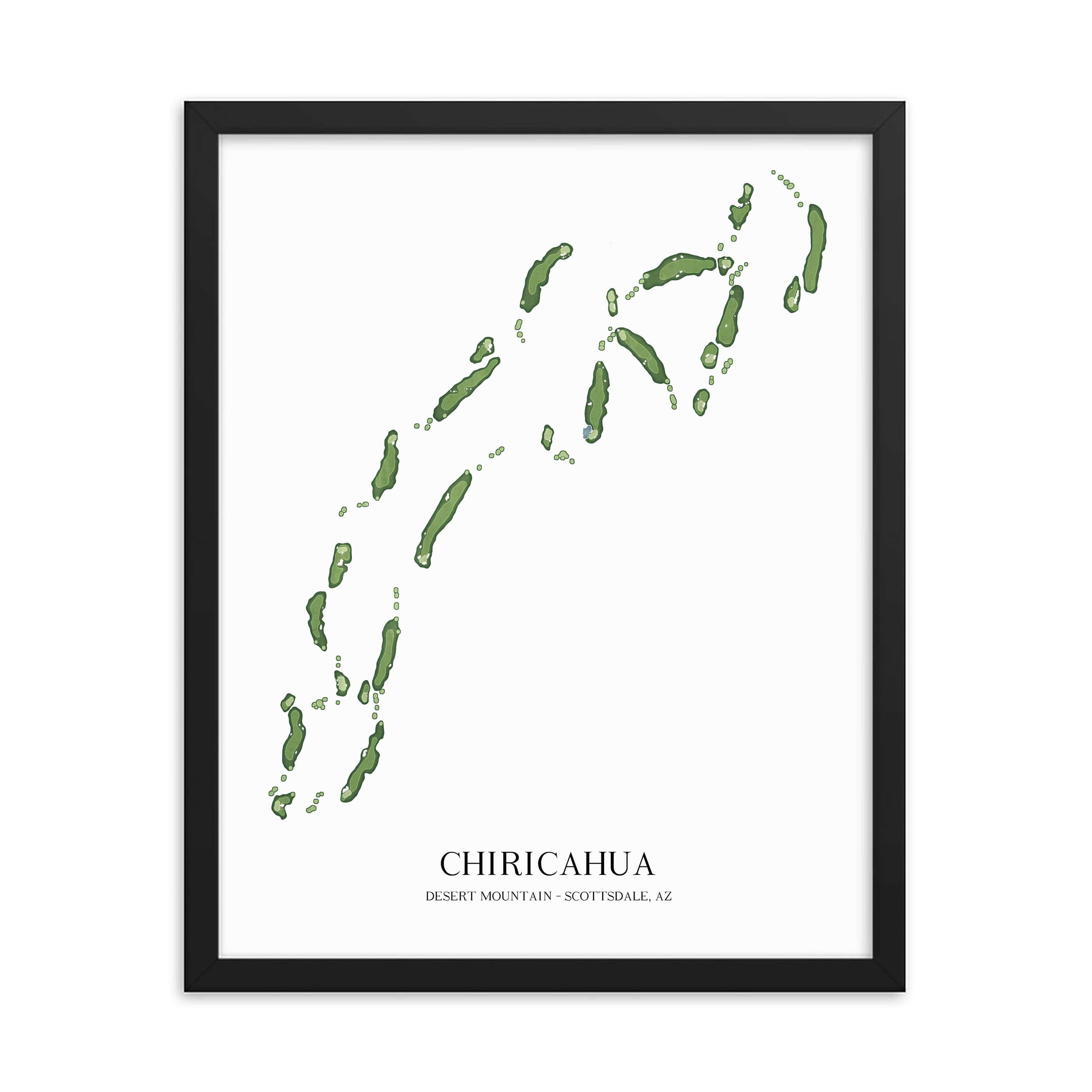 The 19th Hole Golf Shop - Golf Course Prints -  Chiricahua - Desert Mountain Golf Course Map Golf Map