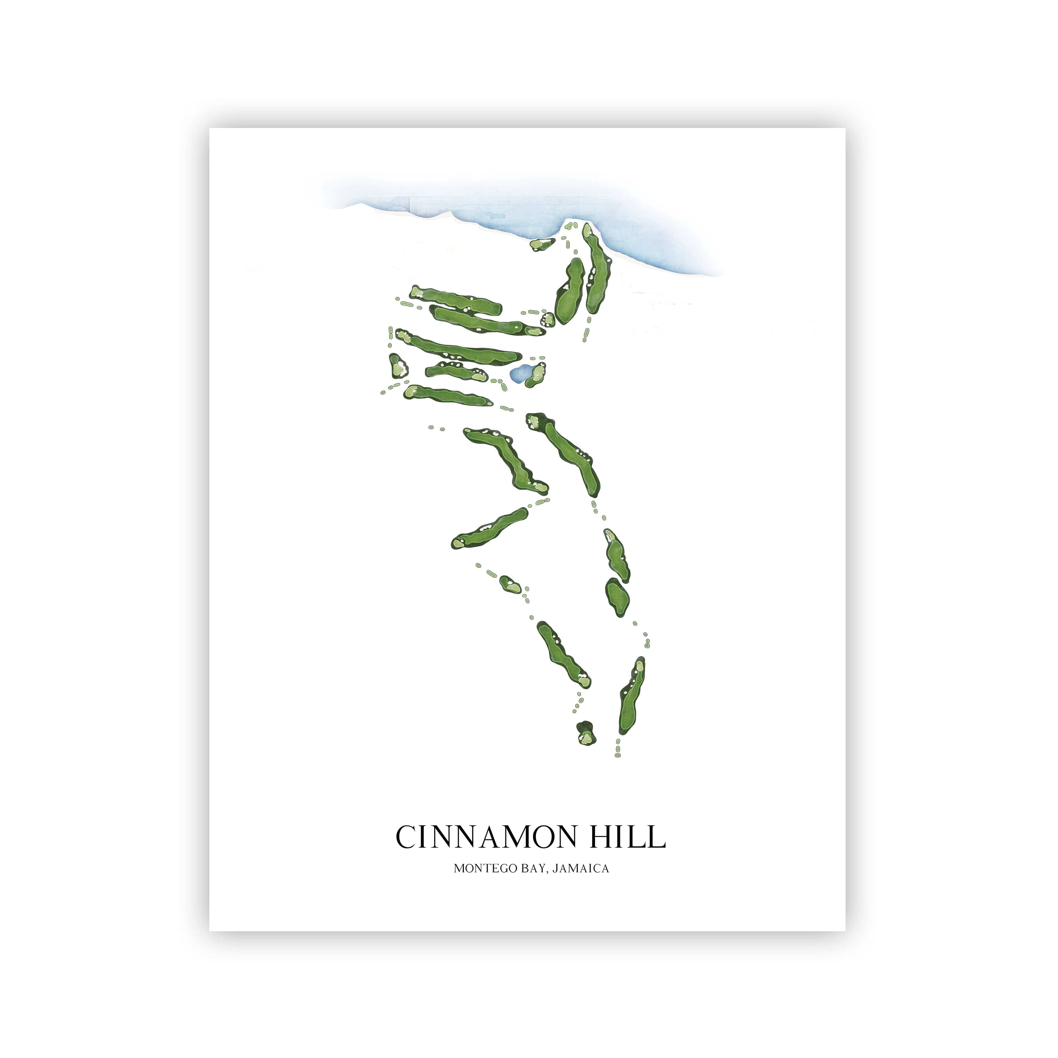 The 19th Hole Golf Shop - Golf Course Prints -  Cinnamon Hill Golf Course Map Golf Map