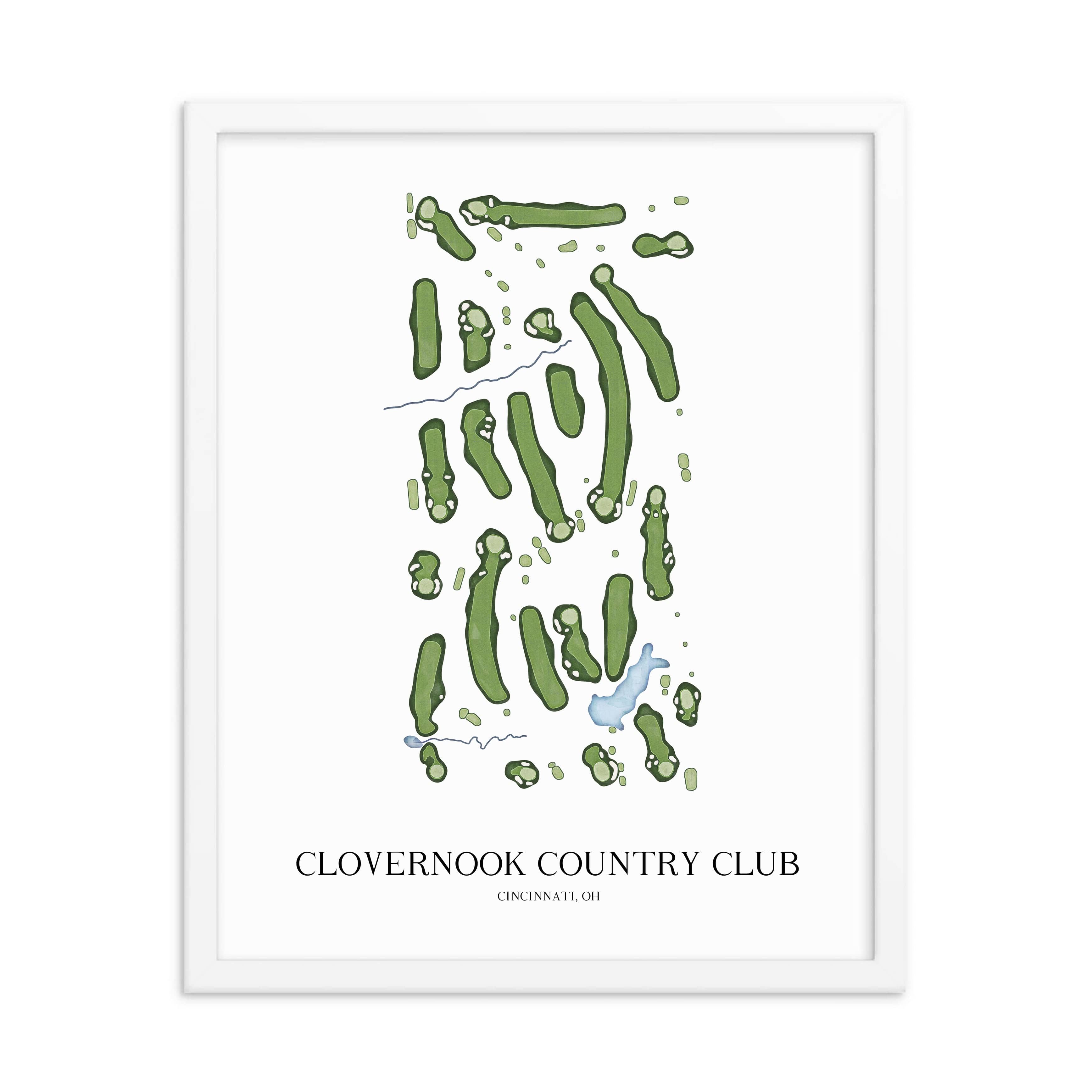 The 19th Hole Golf Shop - Golf Course Prints -  Clovernook Country Club Golf Course Map