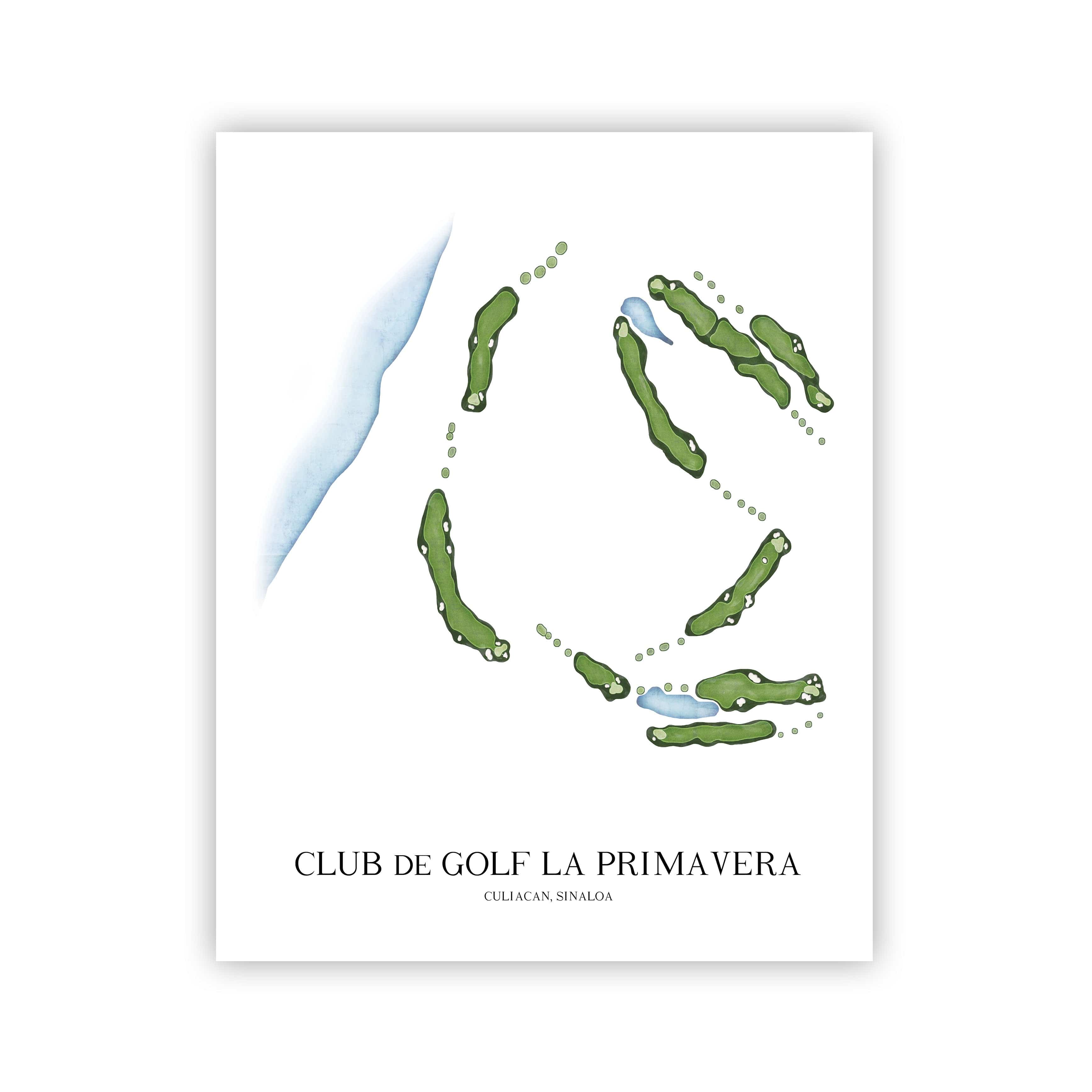 The 19th Hole Golf Shop - Golf Course Prints -  Club de Golf La Primavera Golf Course Map Golf Map