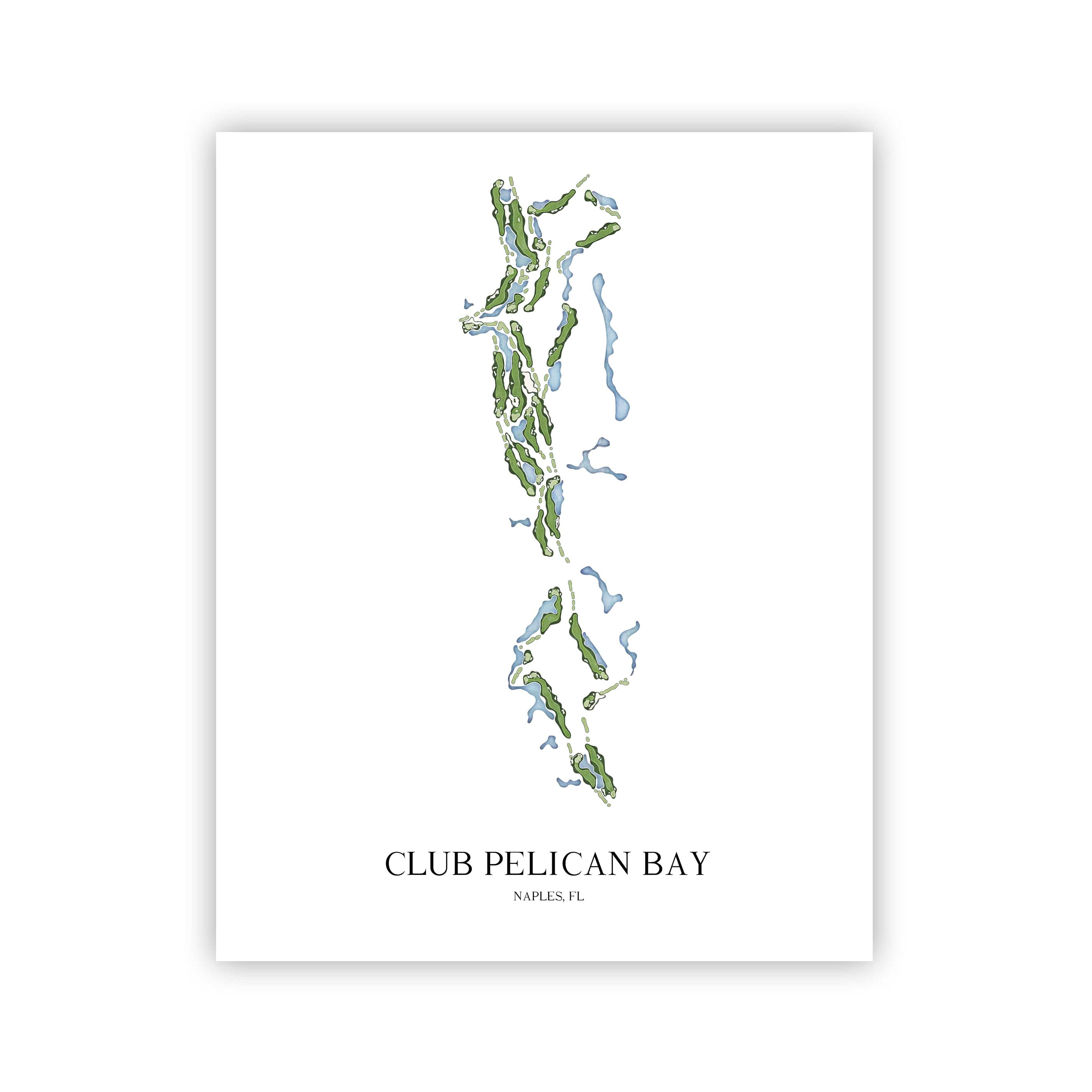 The 19th Hole Golf Shop - Golf Course Prints -  Club Pelican Bay Golf Course Map