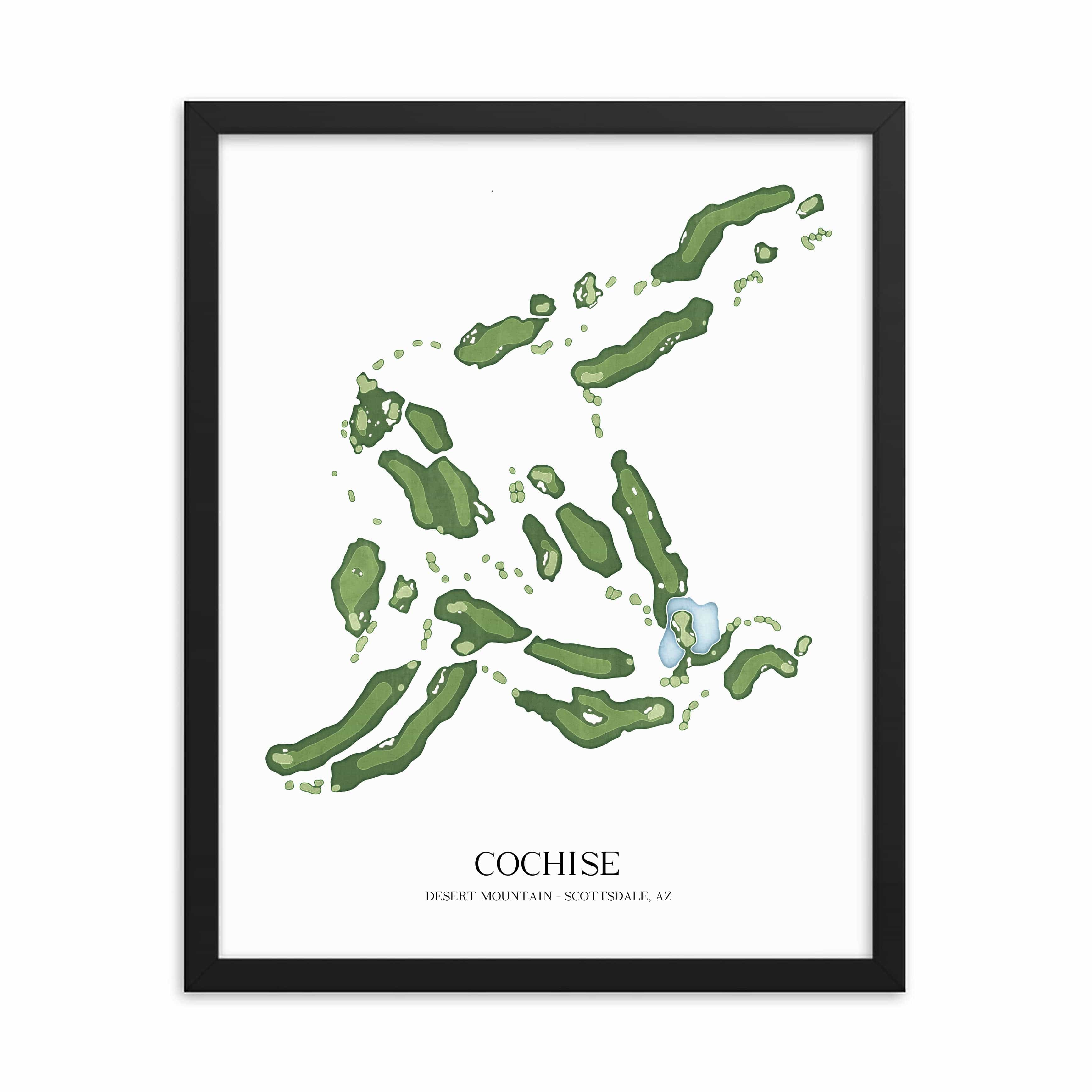 The 19th Hole Golf Shop - Golf Course Prints -  Cochise - Desert Mountain Golf Course Map Golf Map