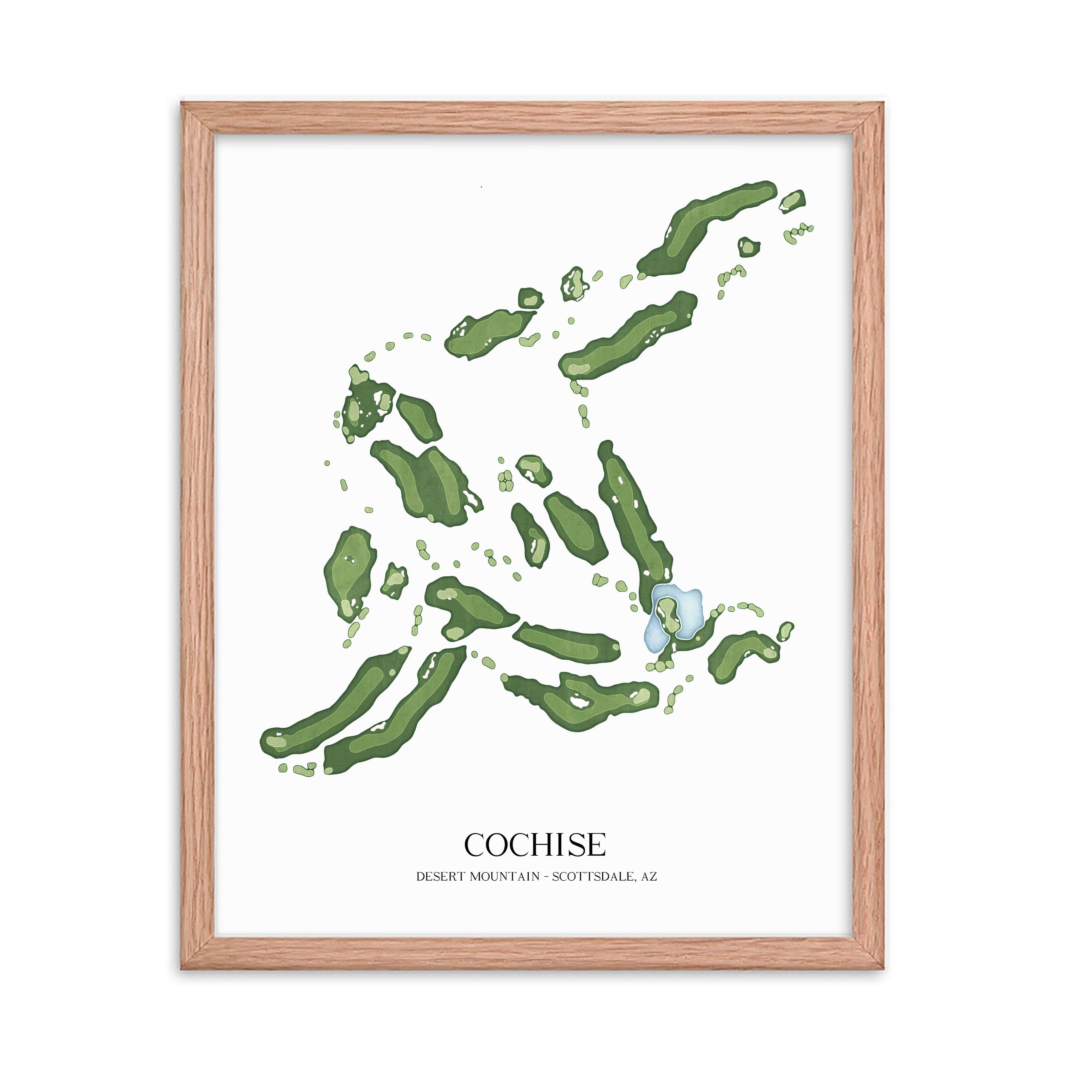 The 19th Hole Golf Shop - Golf Course Prints -  Cochise - Desert Mountain Golf Course Map Golf Map