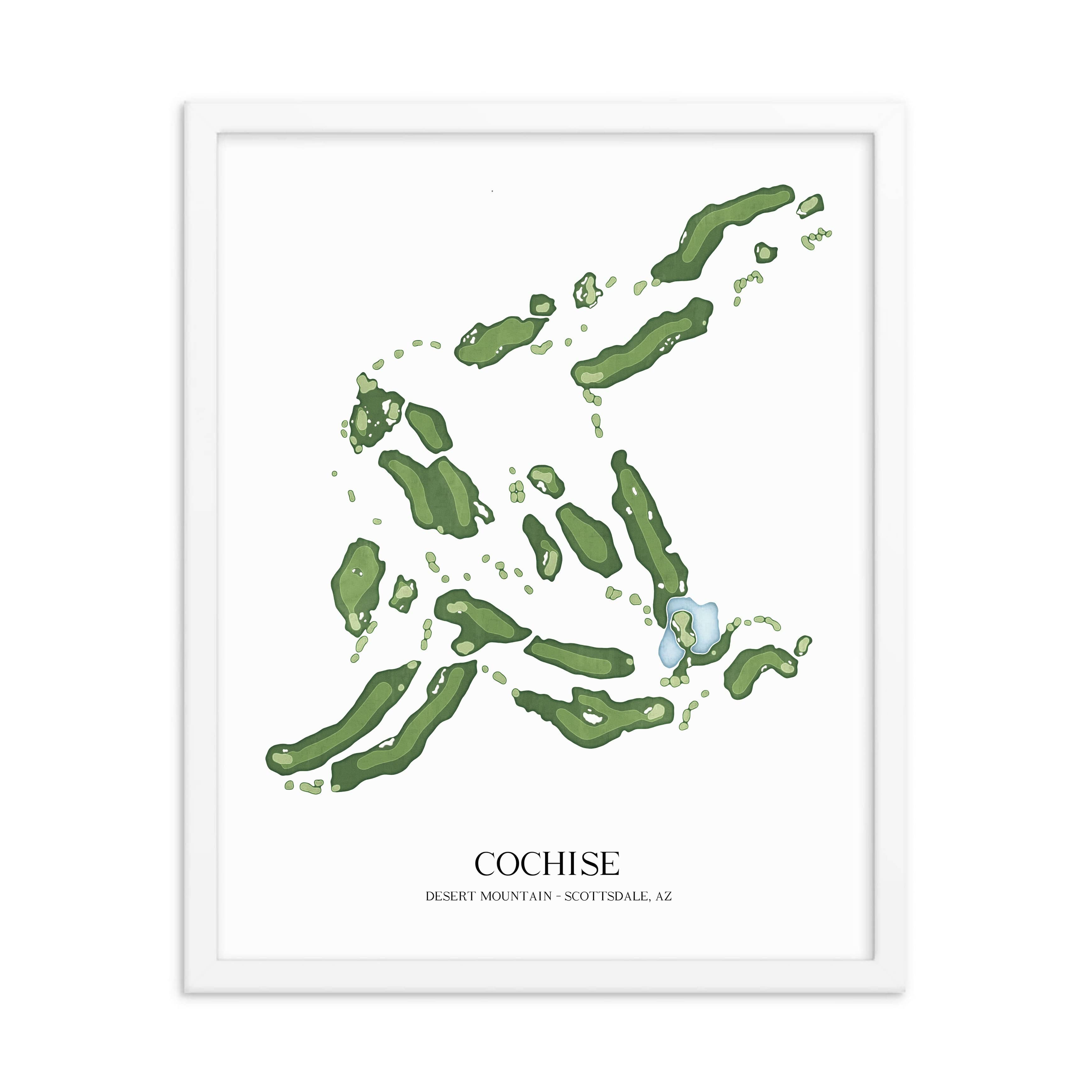 The 19th Hole Golf Shop - Golf Course Prints -  Cochise - Desert Mountain Golf Course Map Golf Map