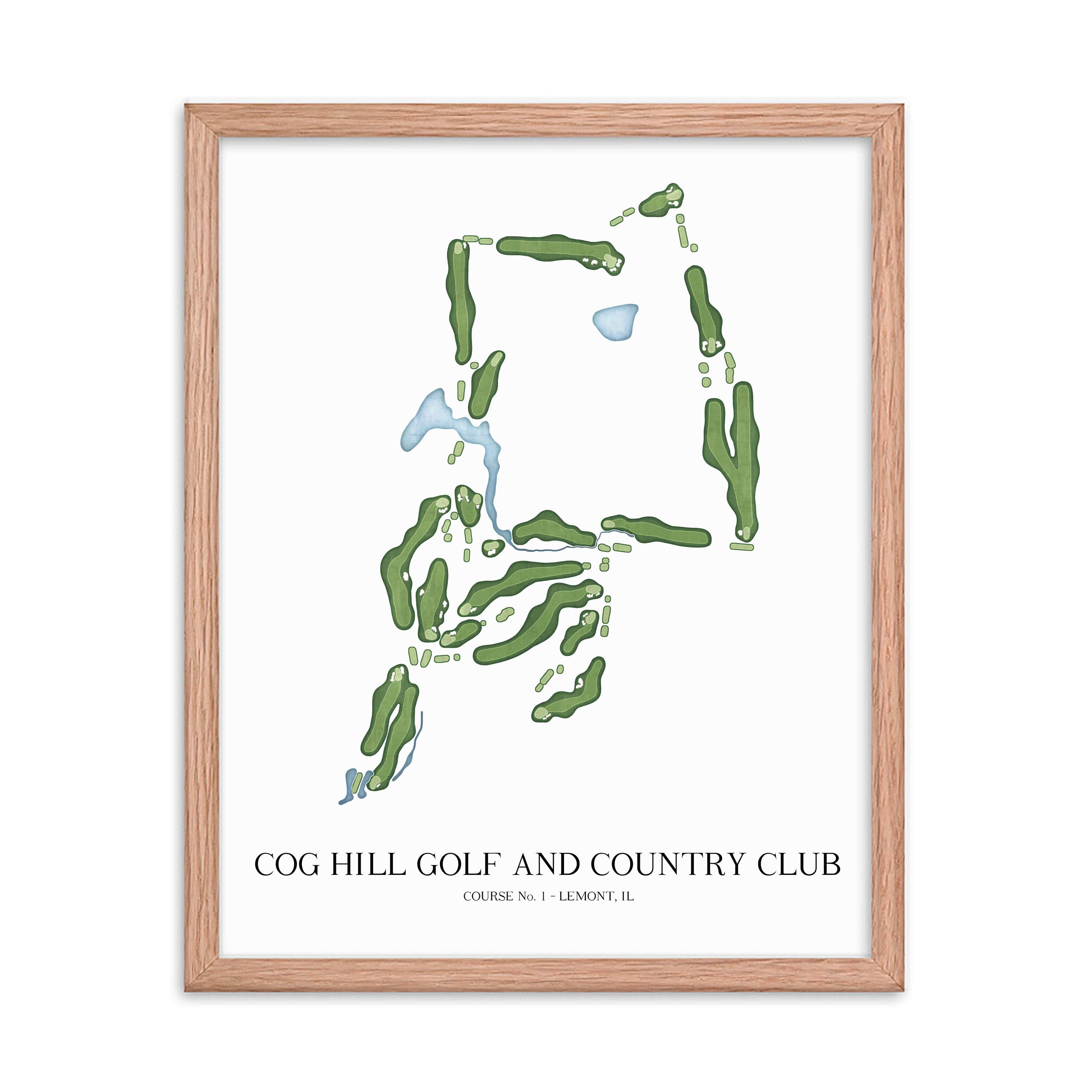 The 19th Hole Golf Shop - Golf Course Prints -  Cog Hill Golf and Country Club Golf Course Map Golf Map