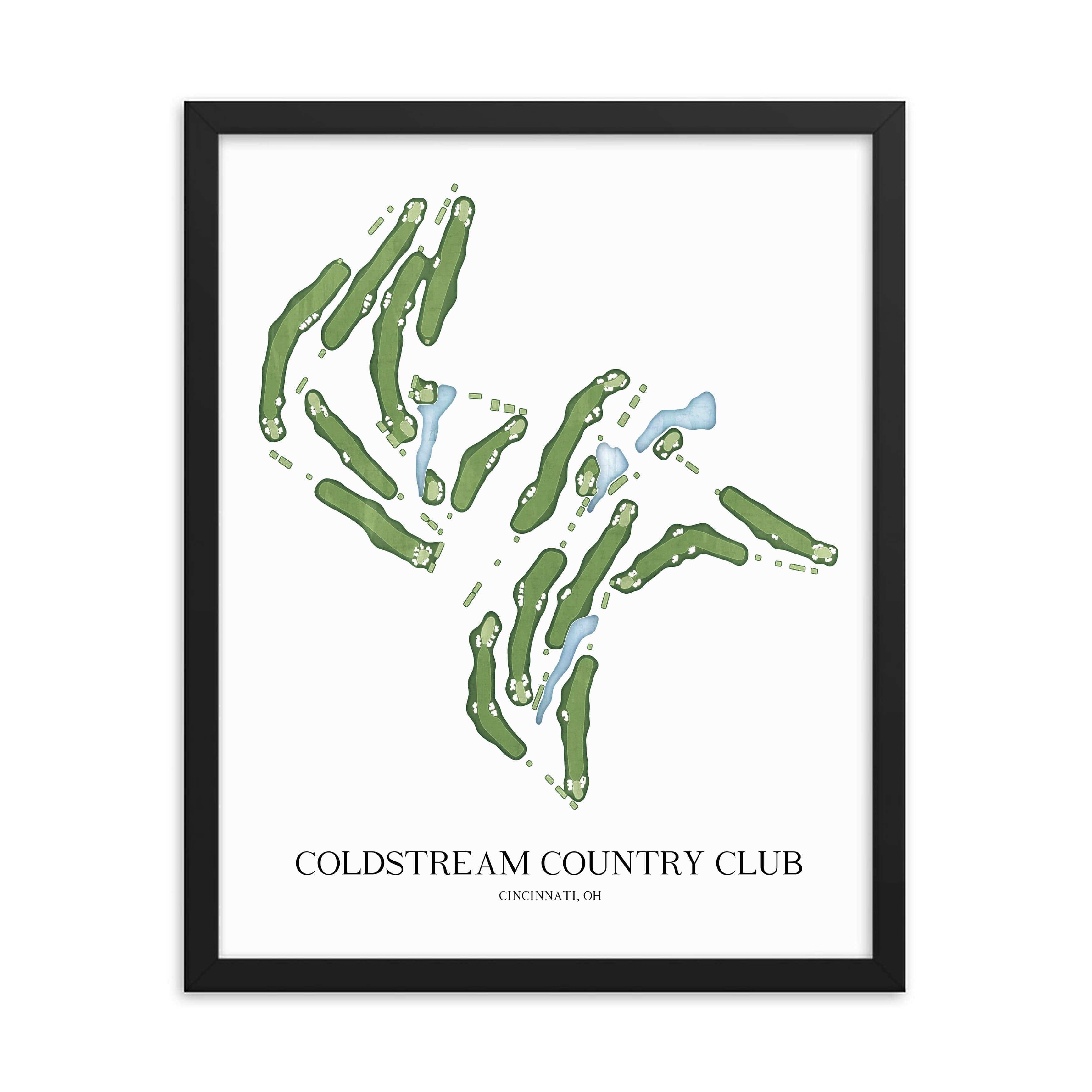 The 19th Hole Golf Shop - Golf Course Prints -  Coldstream Country Club Golf Course Map Golf Map