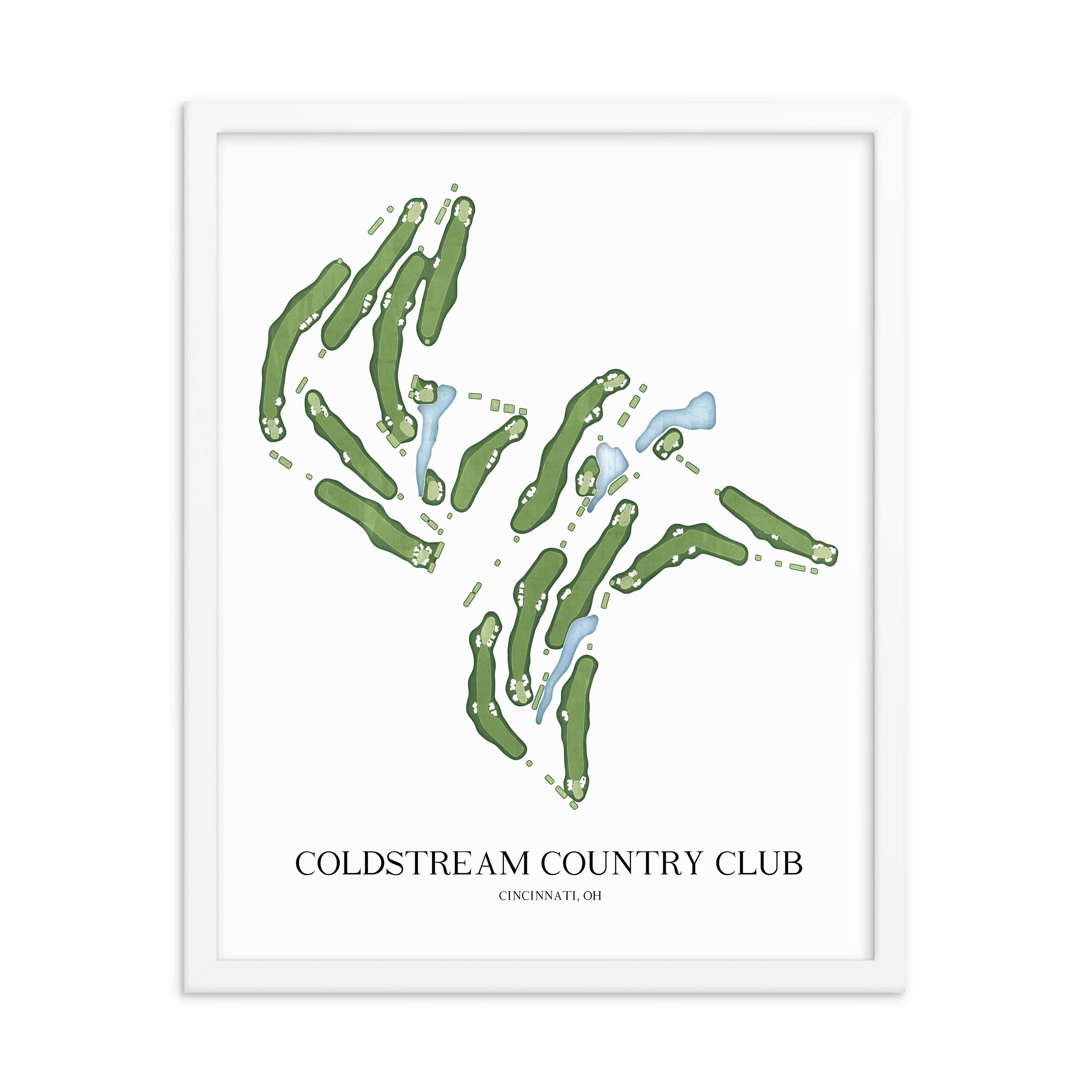 The 19th Hole Golf Shop - Golf Course Prints -  Coldstream Country Club Golf Course Map Golf Map