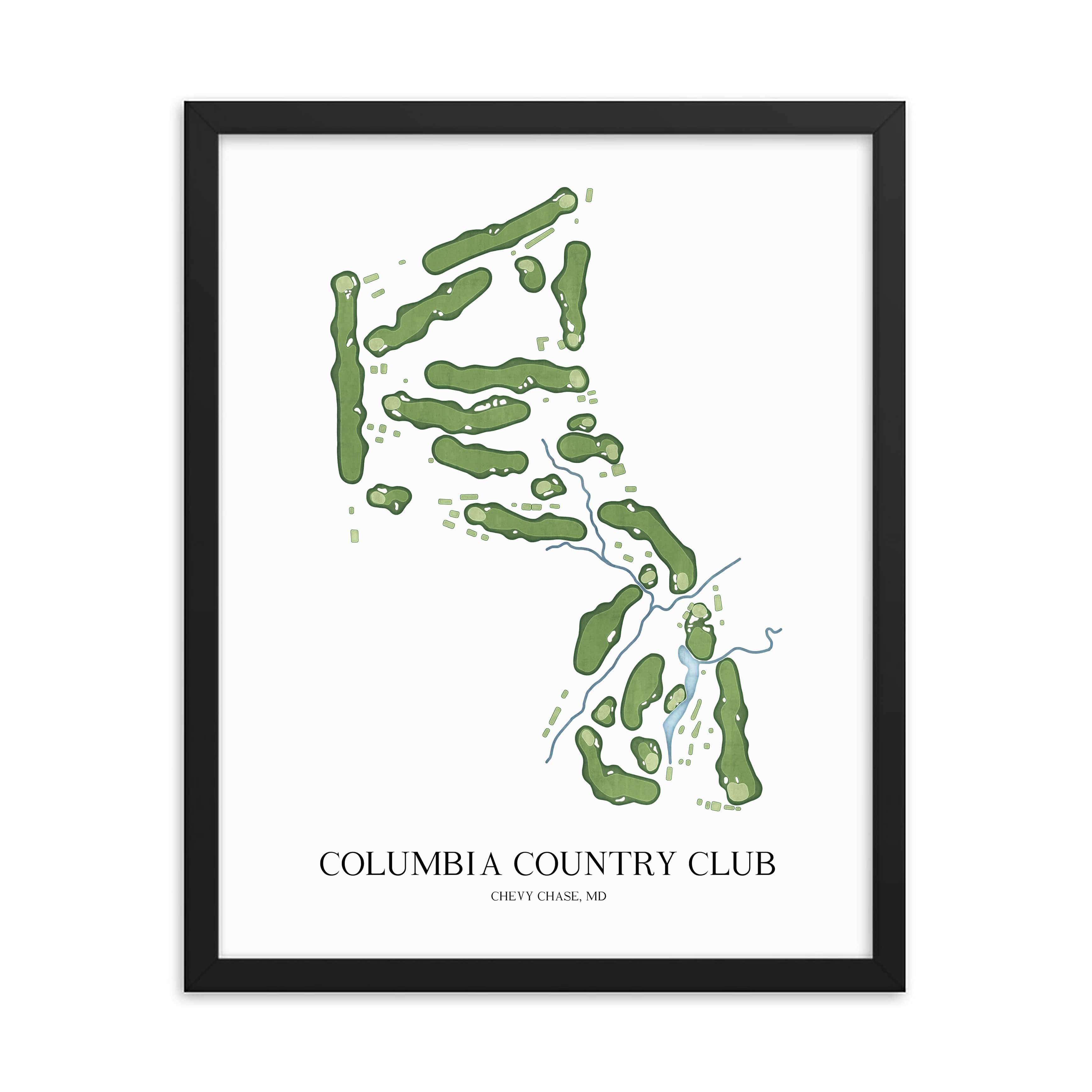 The 19th Hole Golf Shop - Golf Course Prints -  Columbia Country Club (Maryland) Golf Course Map Golf Map