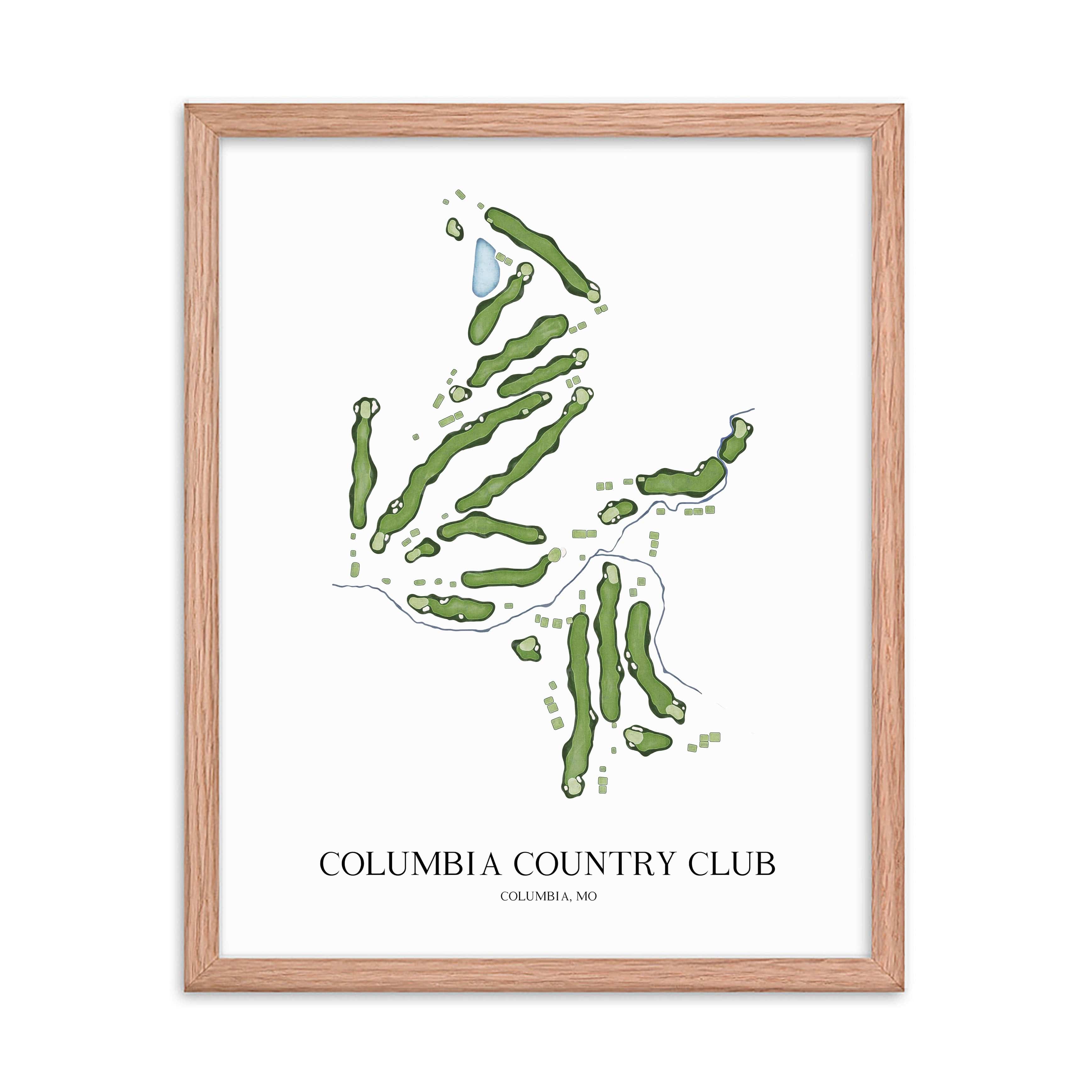 The 19th Hole Golf Shop - Golf Course Prints -  Columbia Country Club (Missouri) Golf Course Map Golf Map