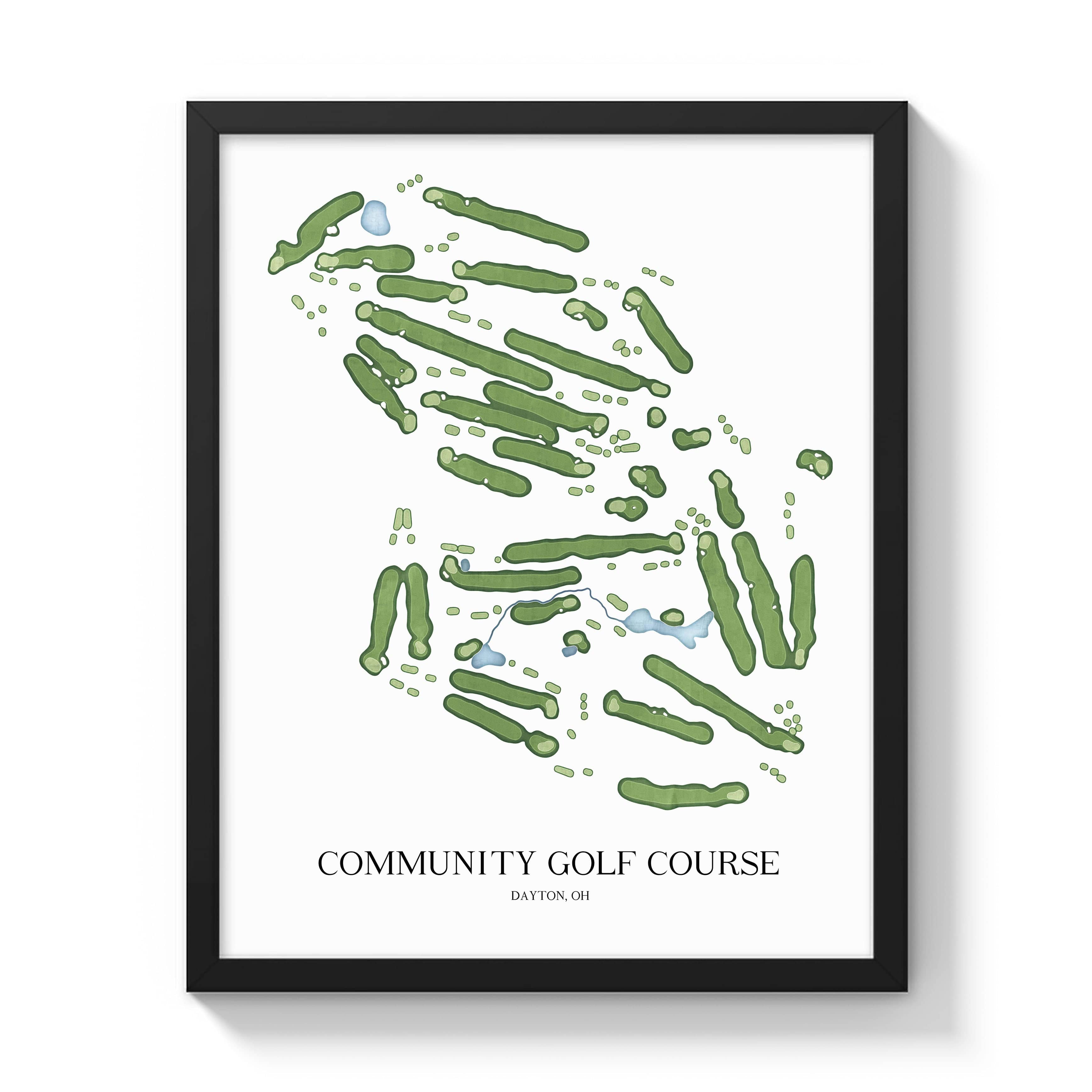 The 19th Hole Golf Shop - Golf Course Prints -  Community Golf Course Golf Course Map Golf Map