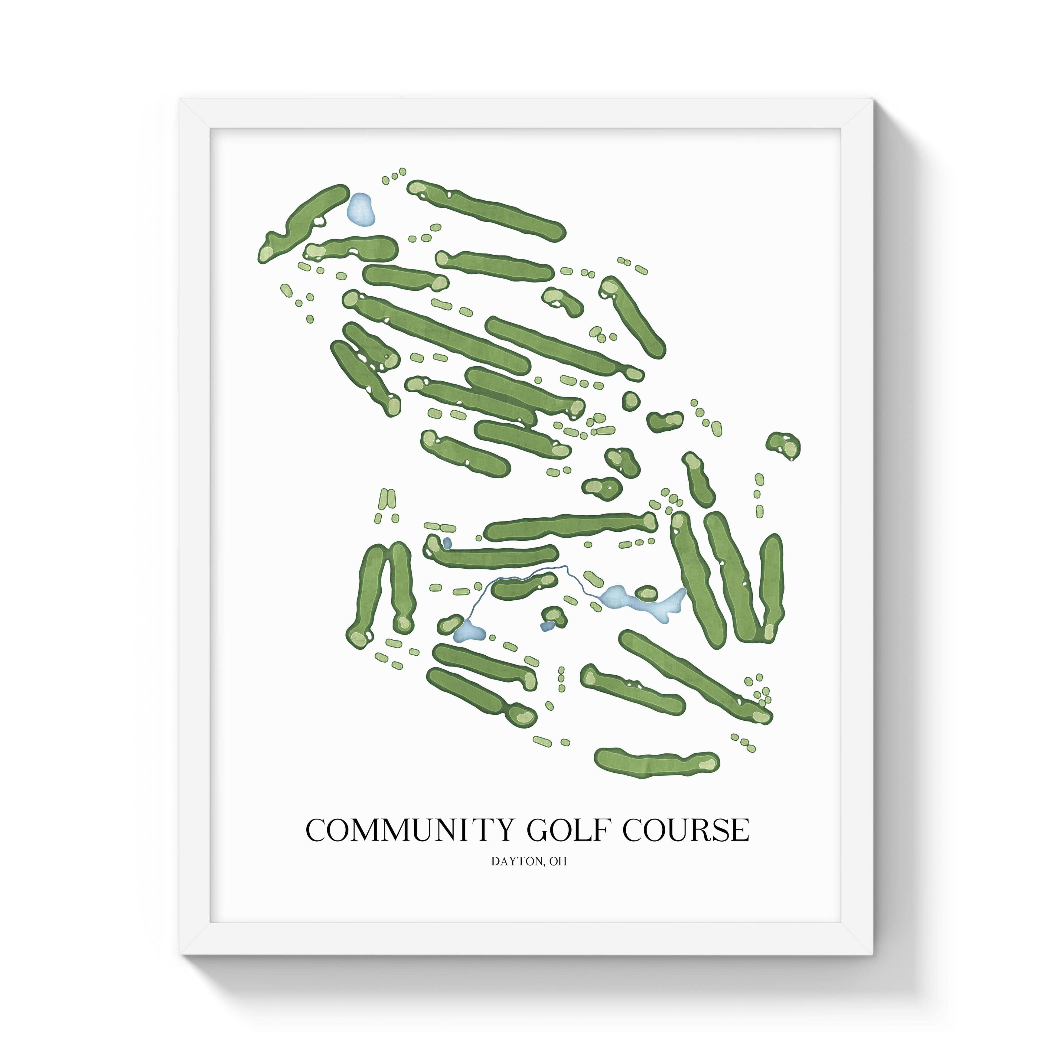 The 19th Hole Golf Shop - Golf Course Prints -  Community Golf Course Golf Course Map Golf Map