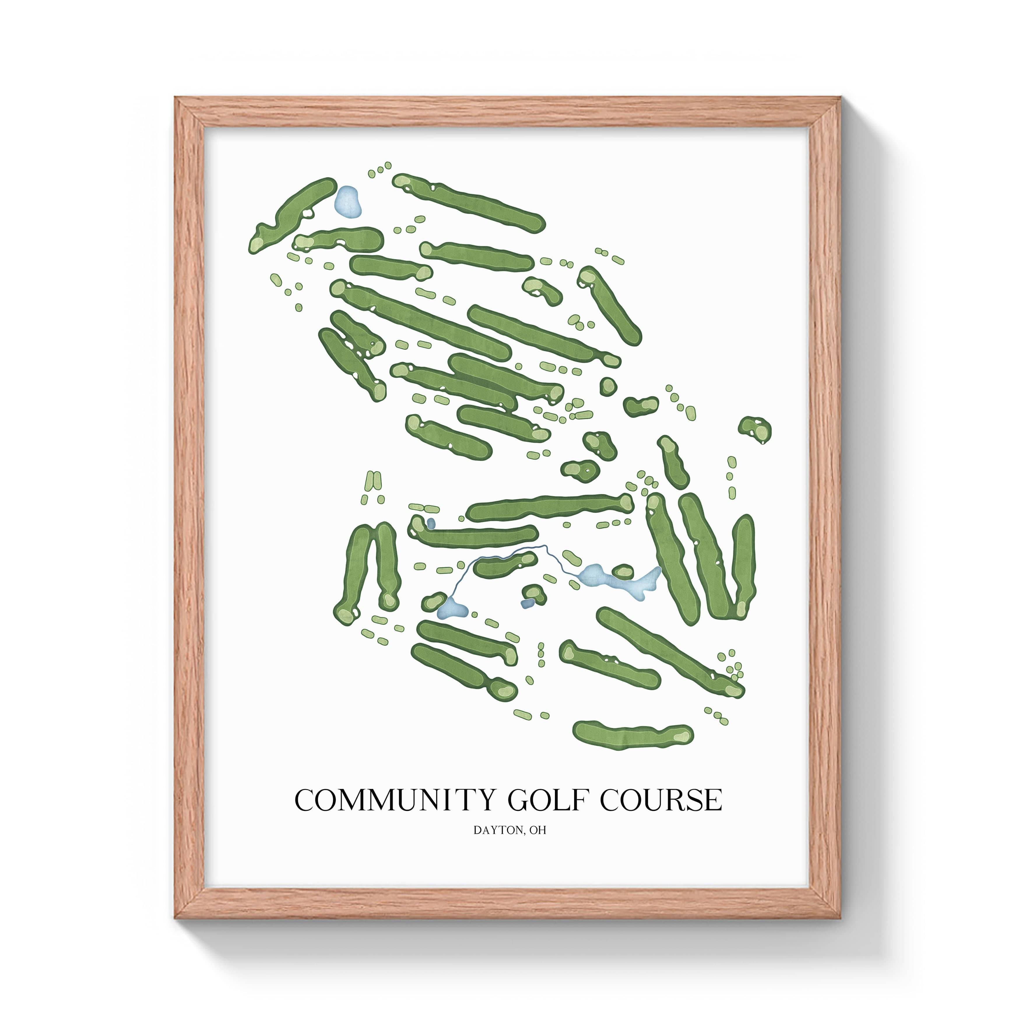 The 19th Hole Golf Shop - Golf Course Prints -  Community Golf Course Golf Course Map Golf Map