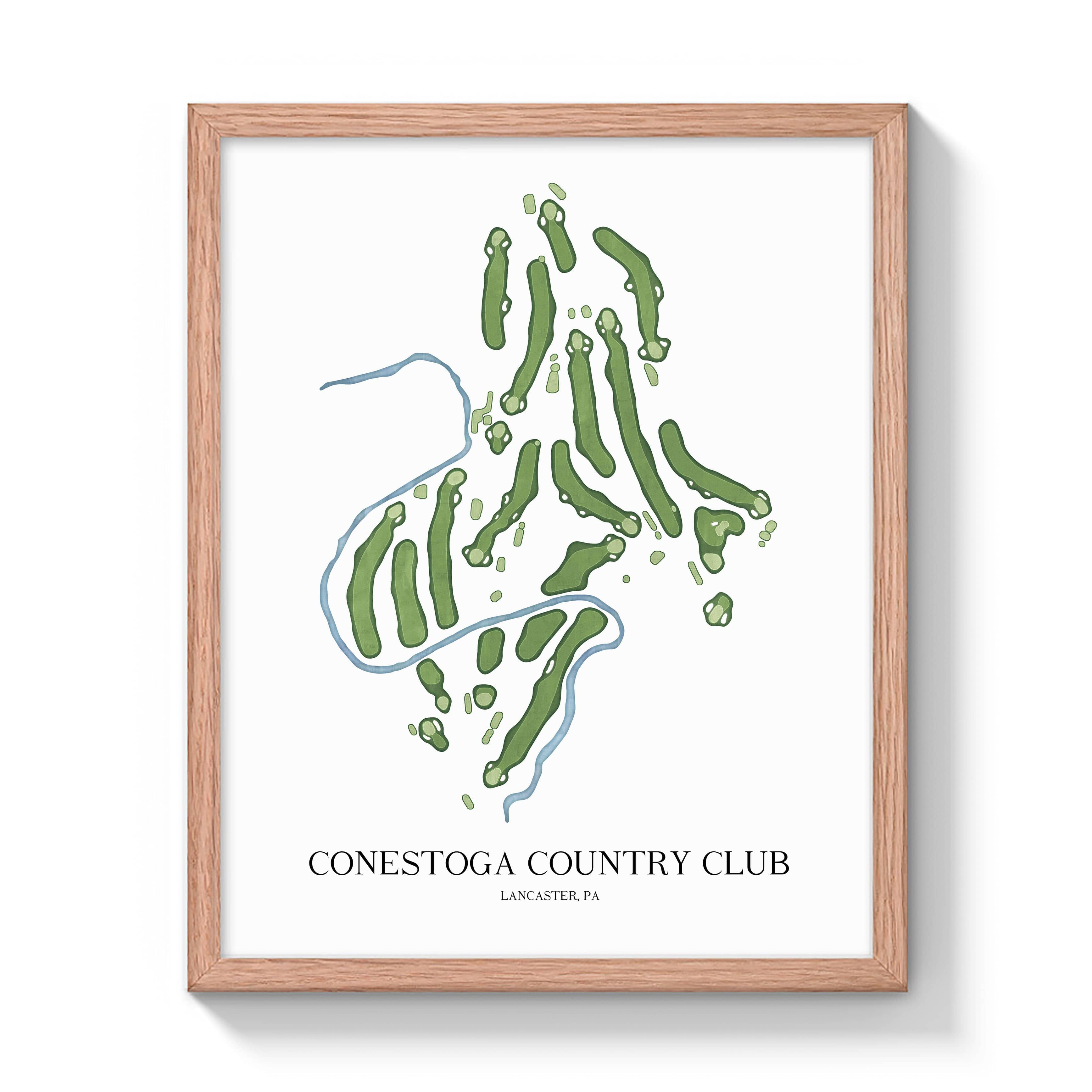 The 19th Hole Golf Shop - Golf Course Prints -  Conestoga Country Club Golf Course Map Golf Map