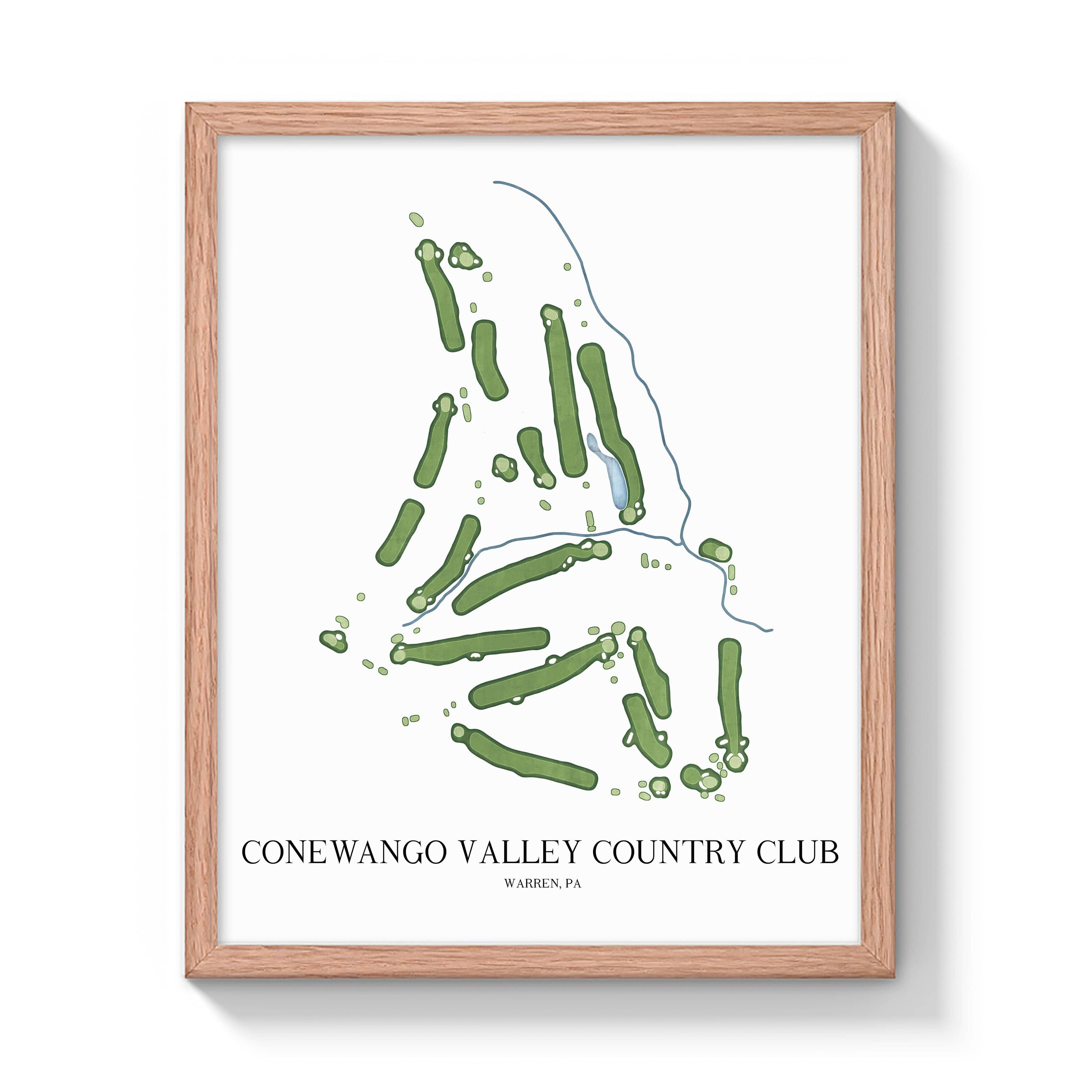 The 19th Hole Golf Shop - Golf Course Prints -  Conewango Valley Country Club Golf Course Map Golf Map