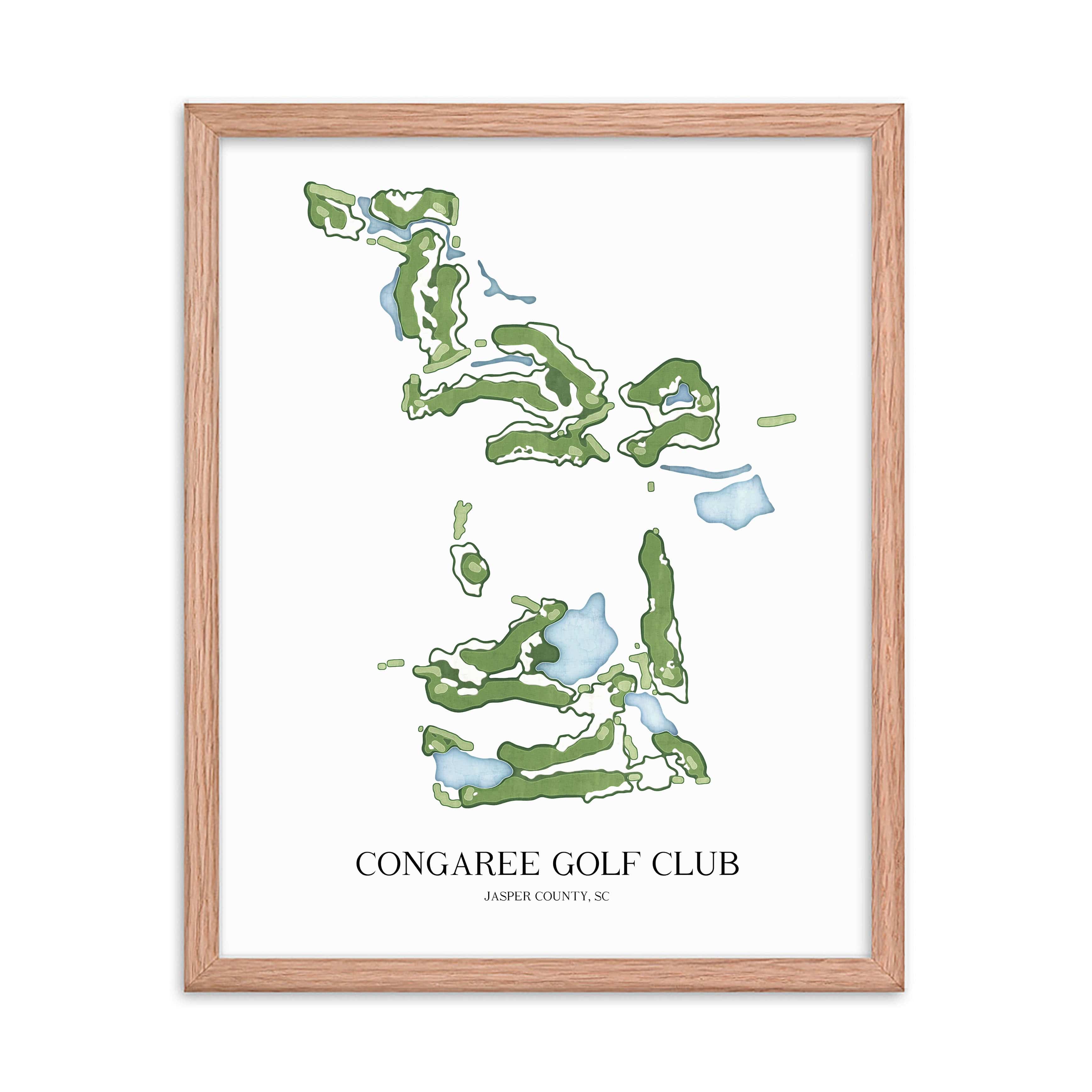 The 19th Hole Golf Shop - Golf Course Prints -  Congaree Golf Club Golf Course Map Golf Map