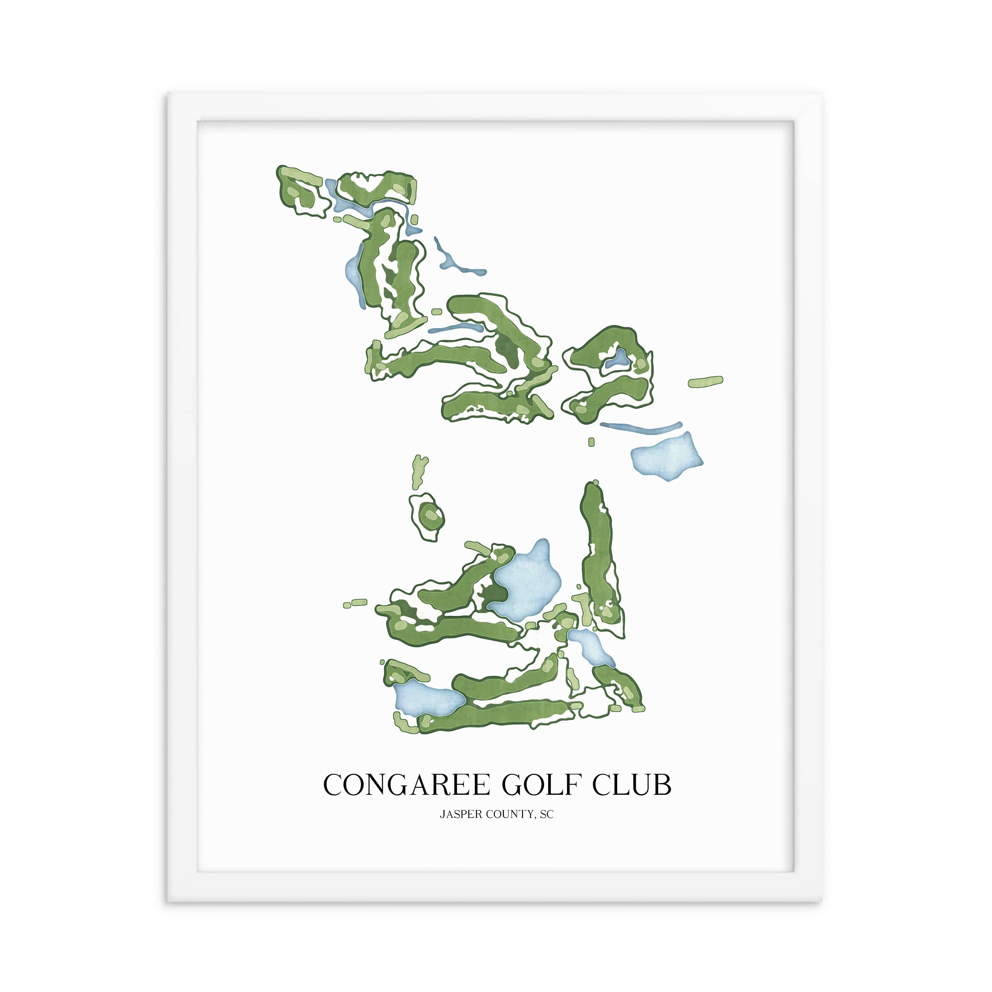 The 19th Hole Golf Shop - Golf Course Prints -  Congaree Golf Club Golf Course Map Golf Map