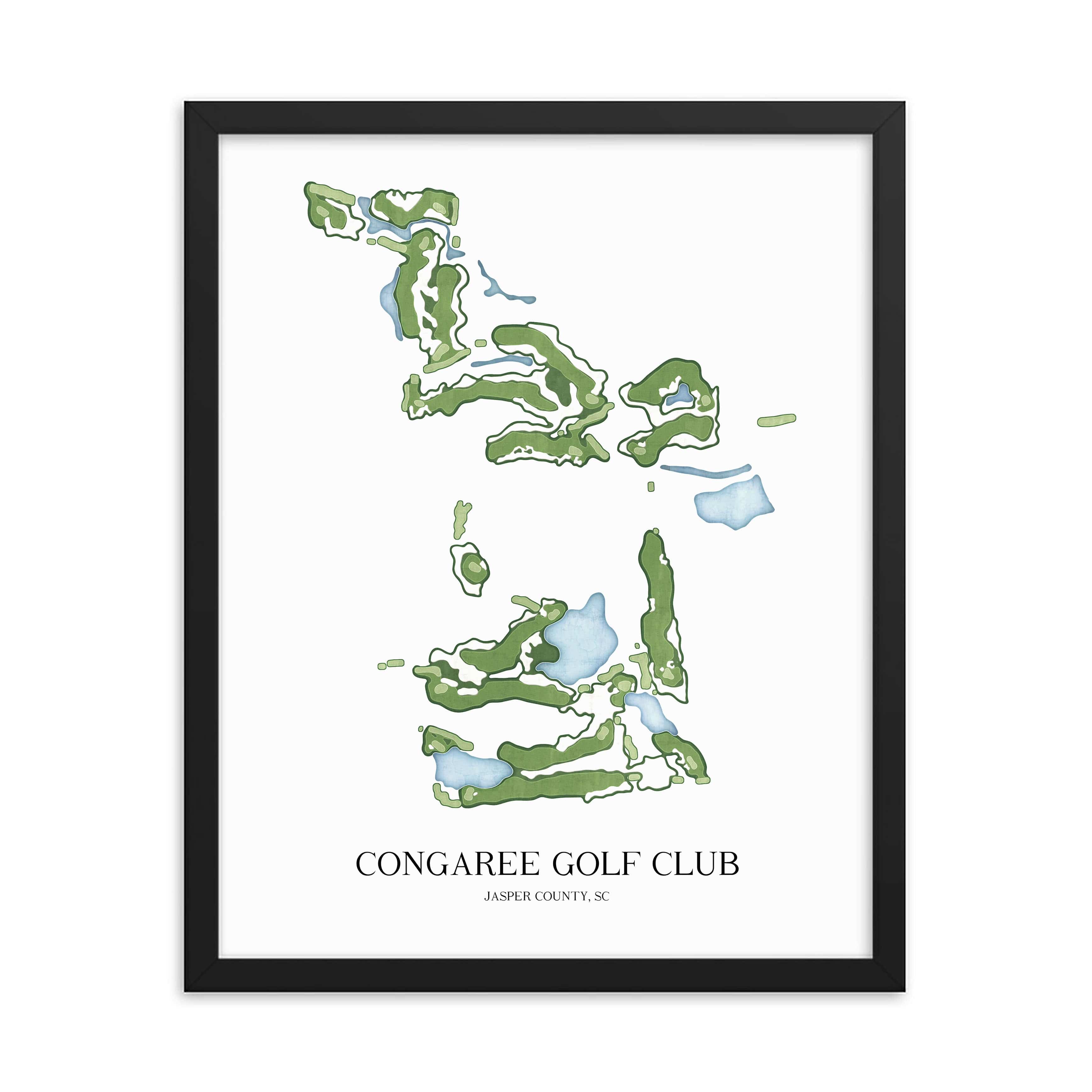 The 19th Hole Golf Shop - Golf Course Prints -  Congaree Golf Club Golf Course Map Golf Map