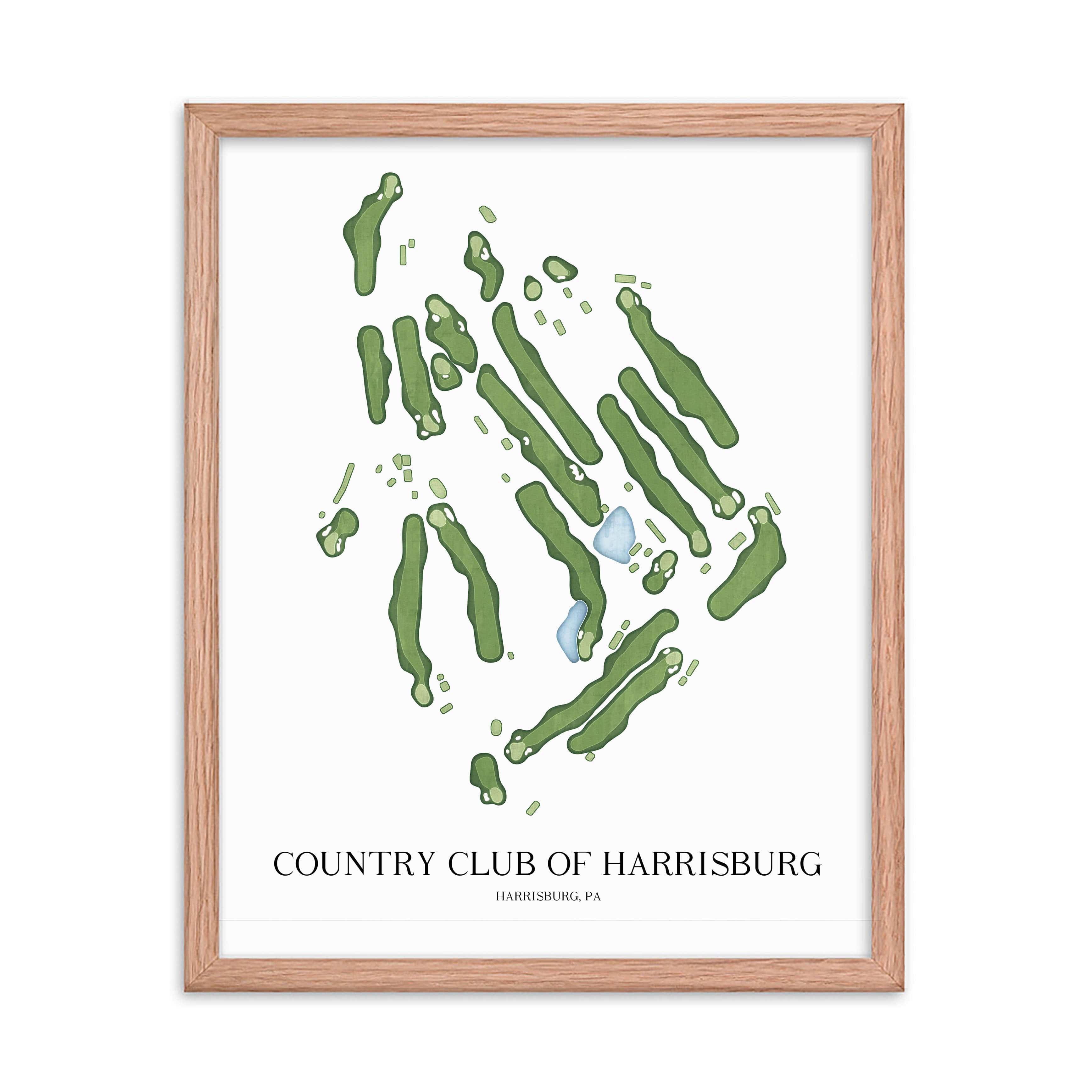 The 19th Hole Golf Shop - Golf Course Prints -  Country Club of Harrisburg Golf Course Map Golf Map