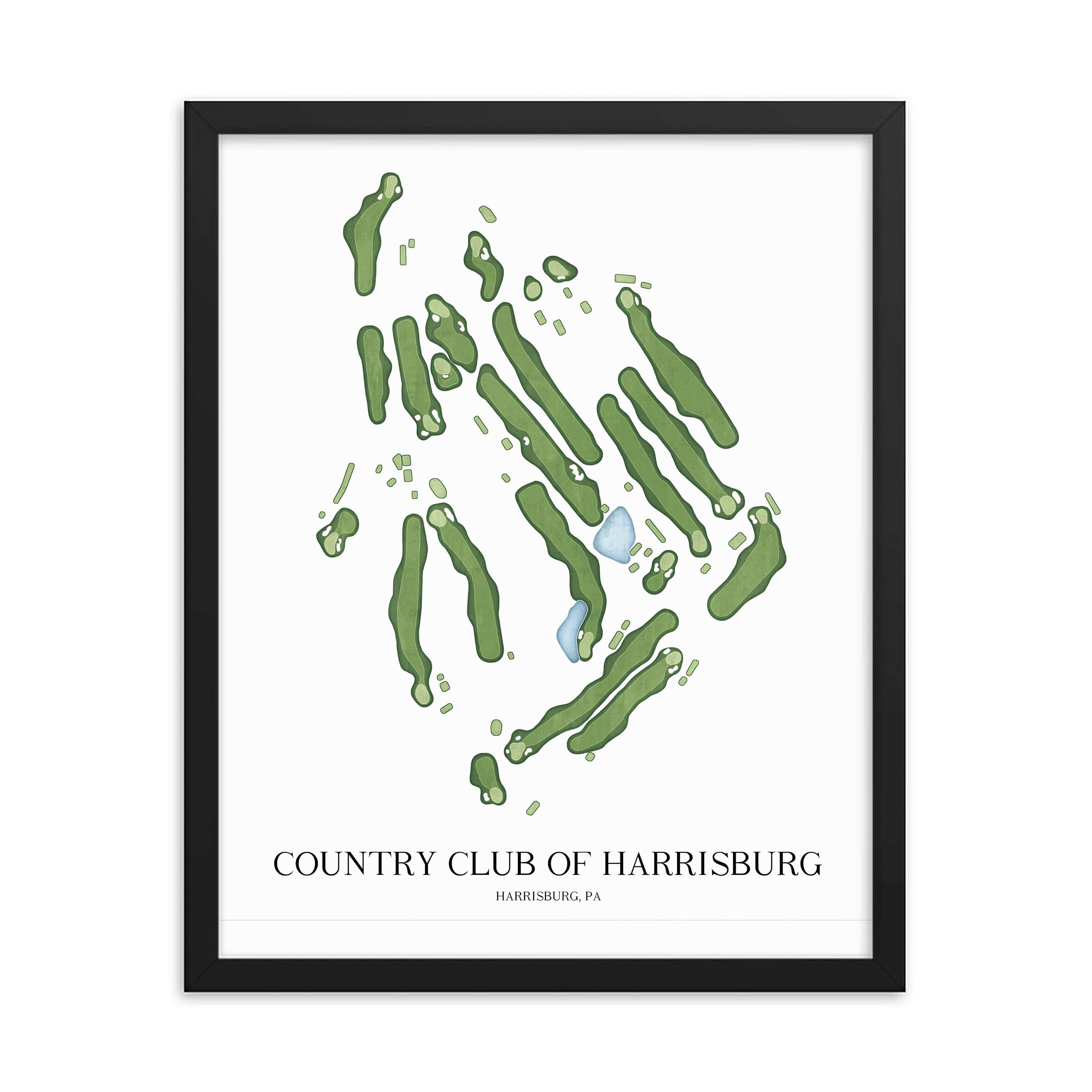 The 19th Hole Golf Shop - Golf Course Prints -  Country Club of Harrisburg Golf Course Map Golf Map