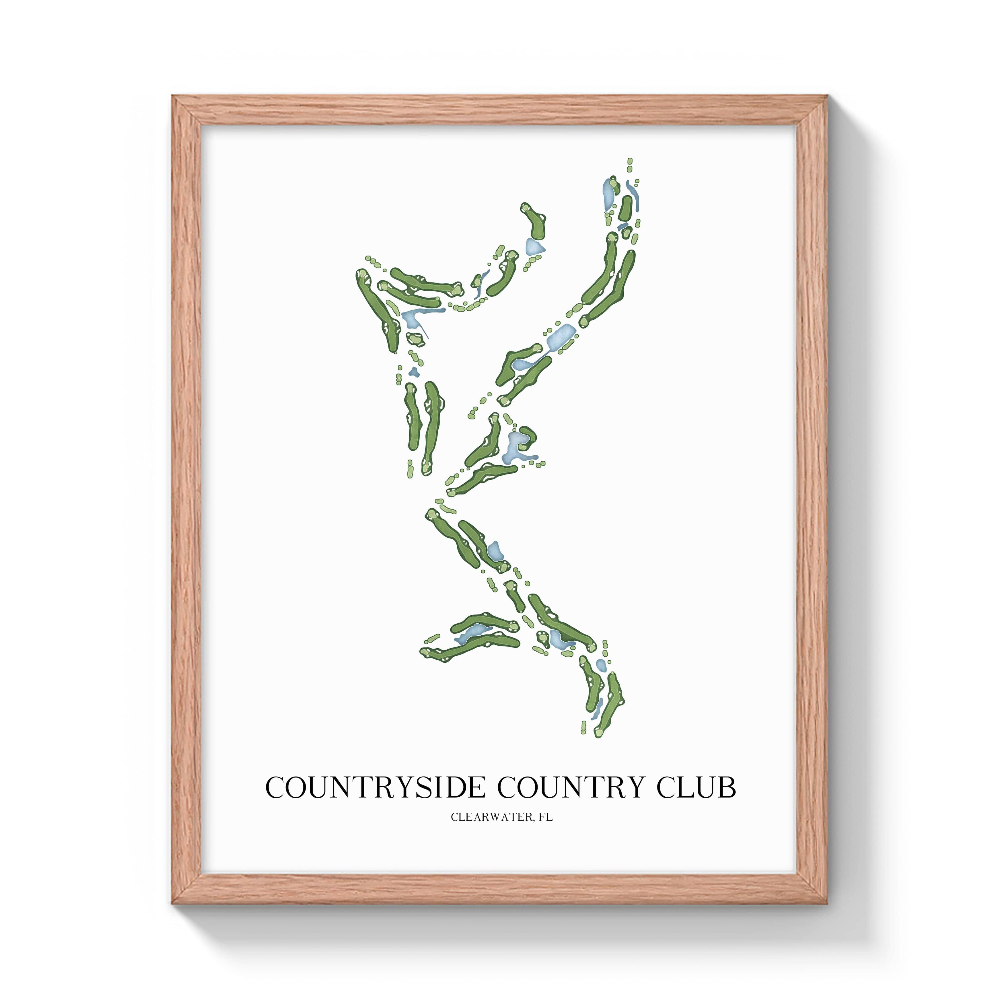 The 19th Hole Golf Shop - Golf Course Prints -  Countryside Country Club Golf Course Map Golf Map