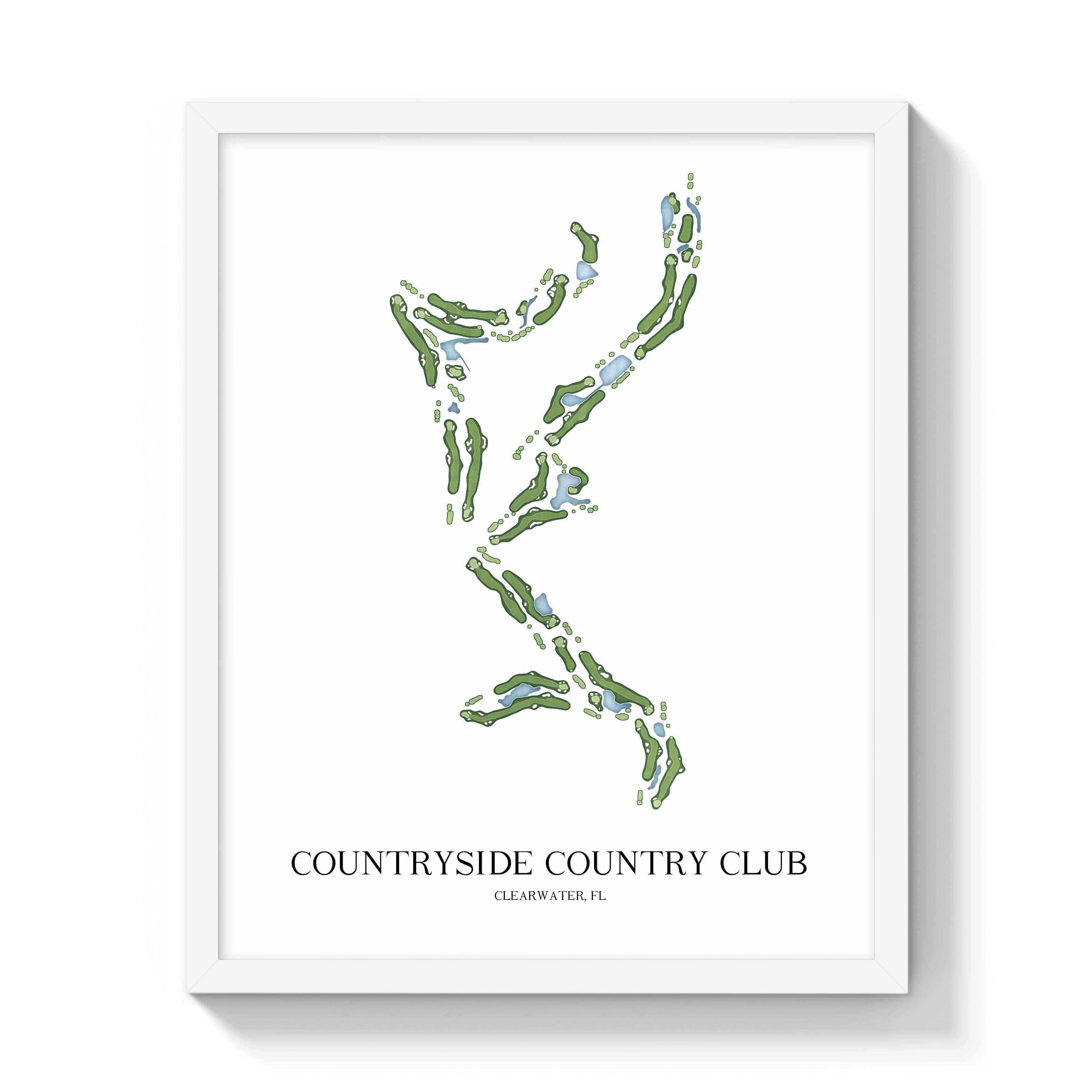 The 19th Hole Golf Shop - Golf Course Prints -  Countryside Country Club Golf Course Map Golf Map