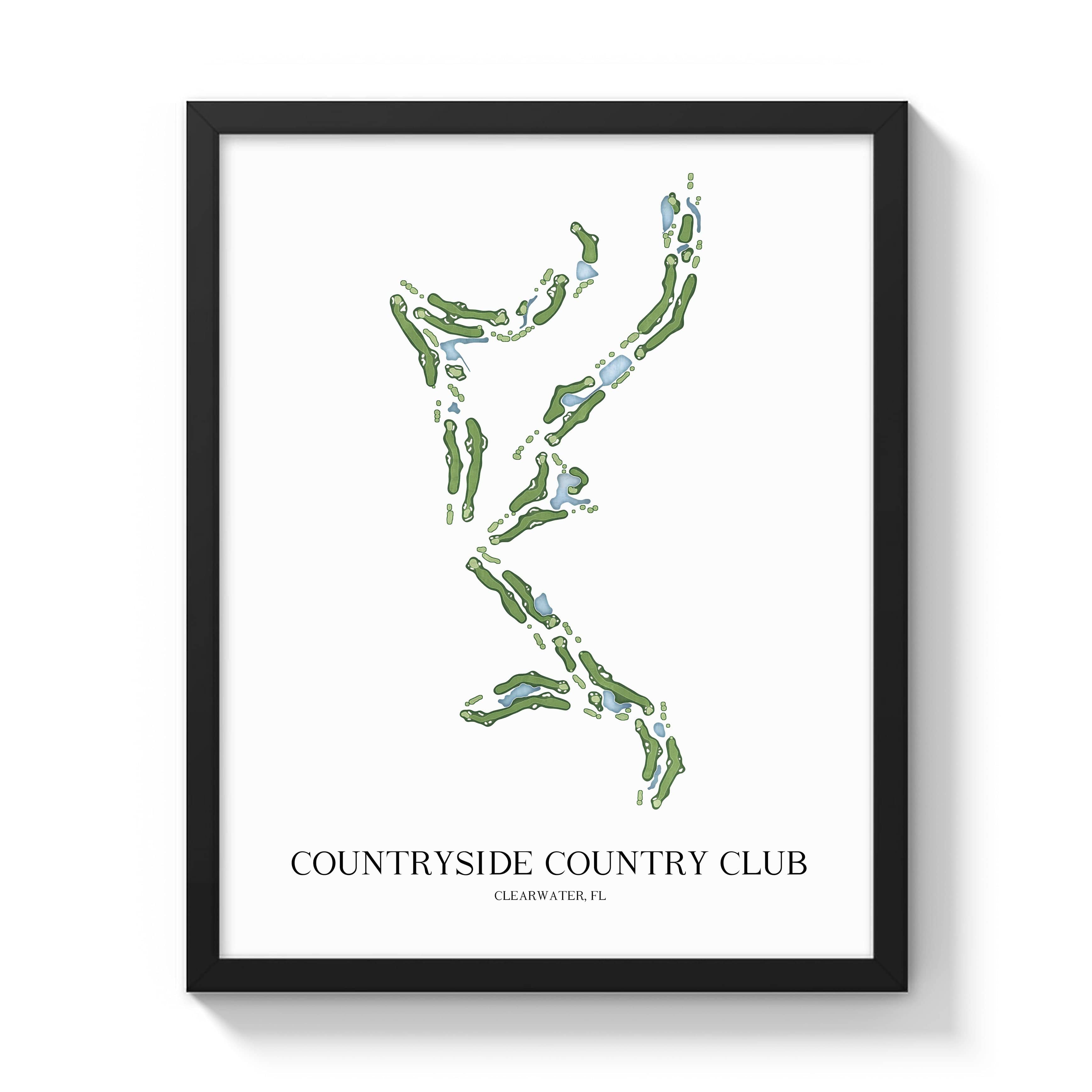 The 19th Hole Golf Shop - Golf Course Prints -  Countryside Country Club Golf Course Map Golf Map