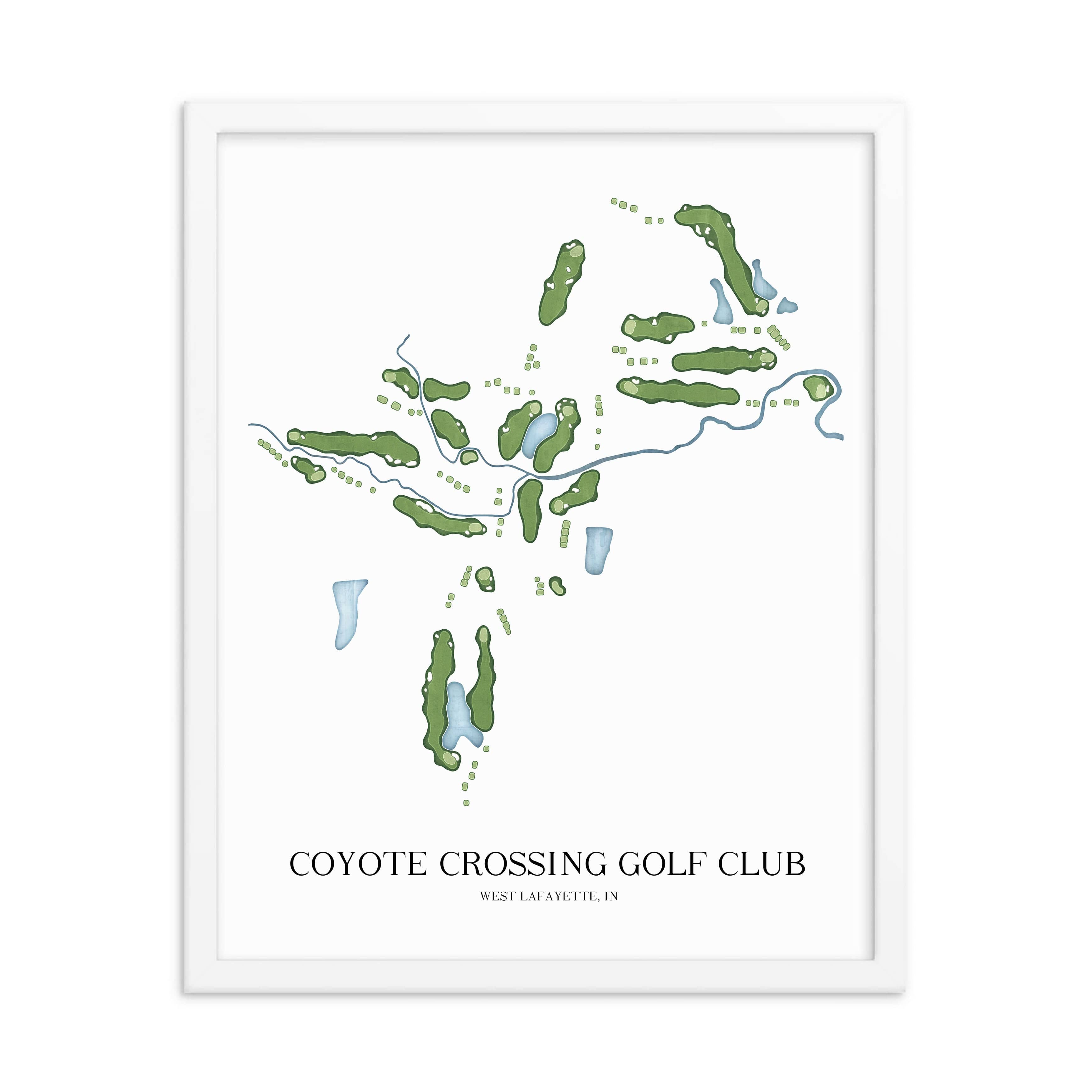 The 19th Hole Golf Shop - Golf Course Prints -  Coyote Crossing Golf Club Golf Course Map Golf Map