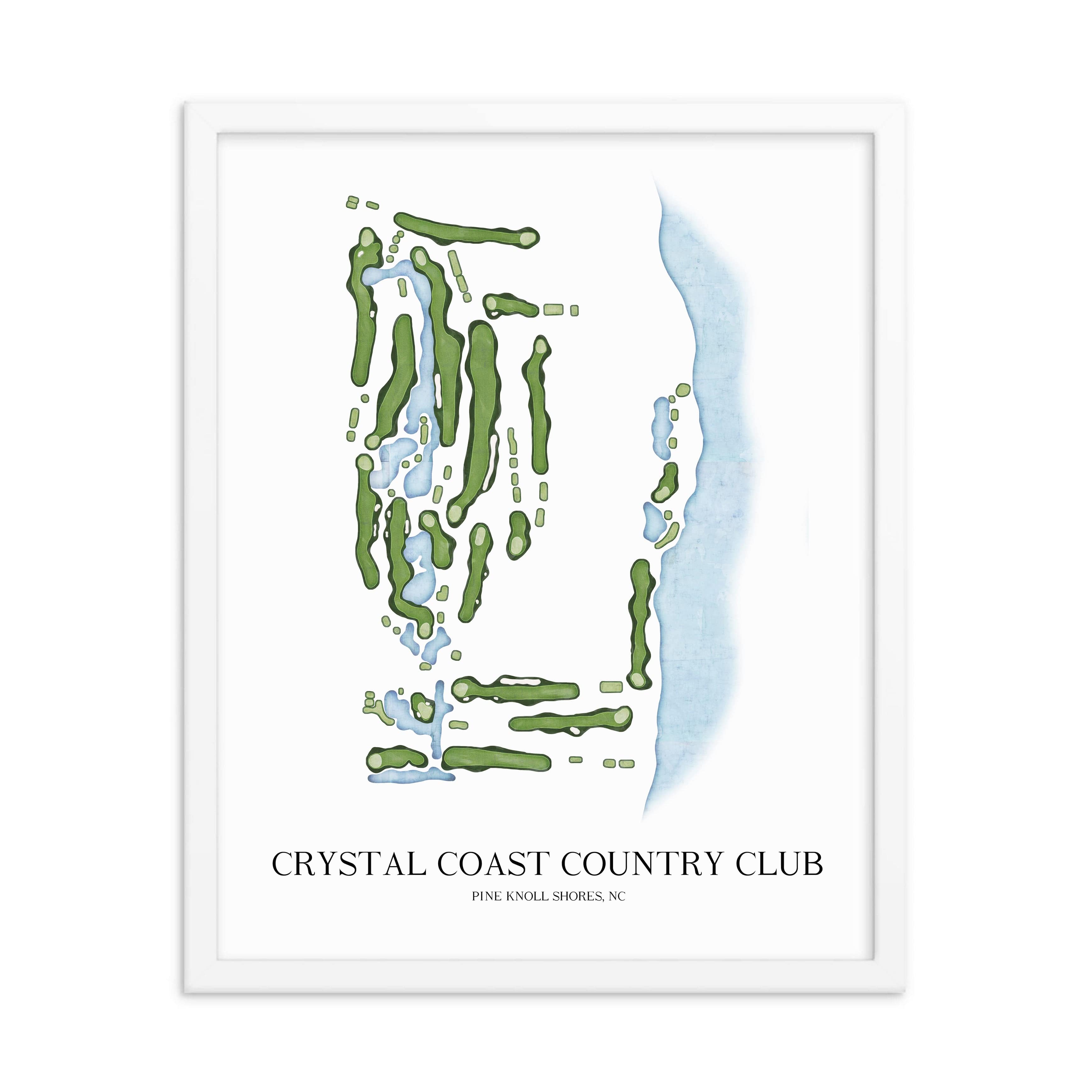 The 19th Hole Golf Shop - Golf Course Prints -  Crystal Coast Country Club Golf Course Map Golf Map