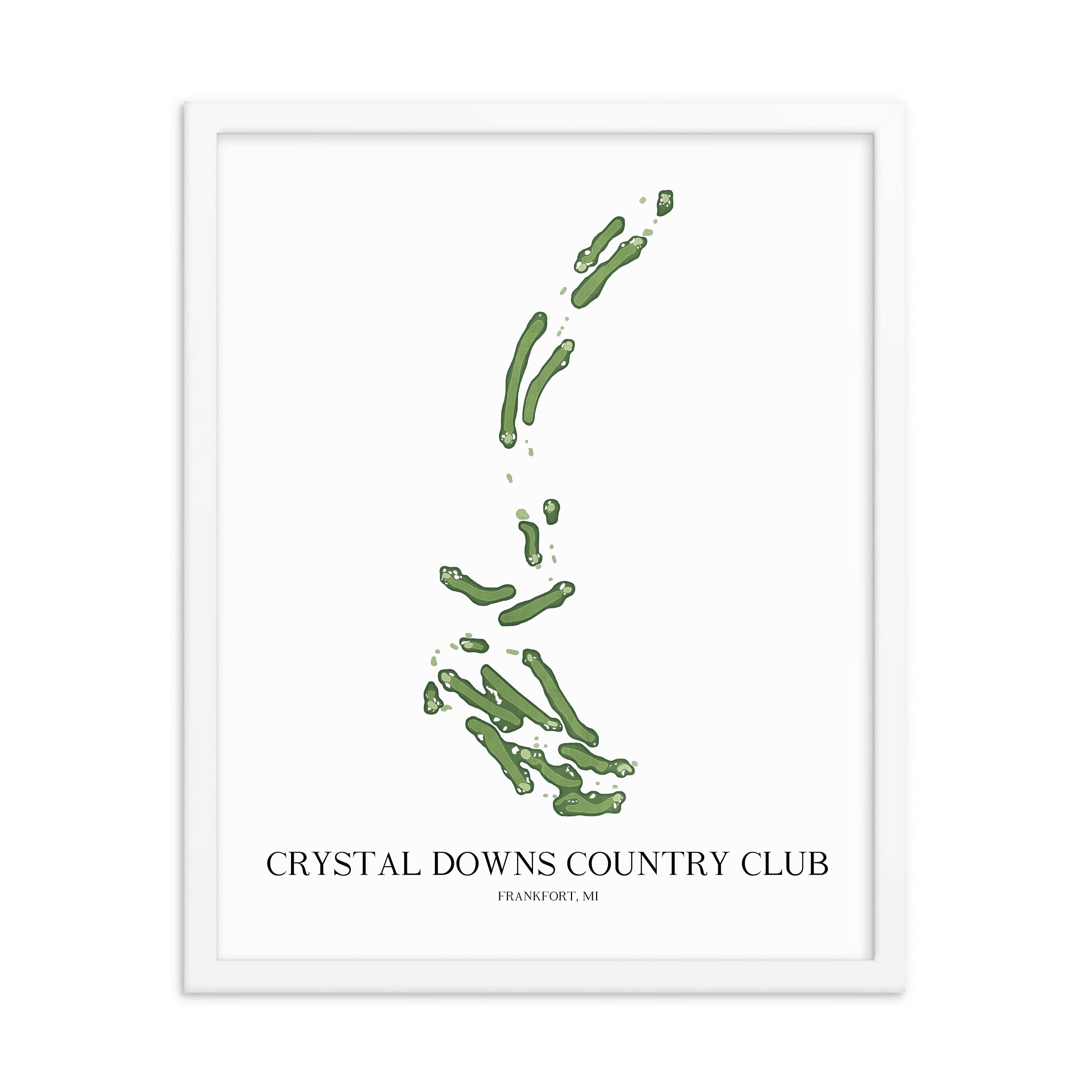 The 19th Hole Golf Shop - Golf Course Prints -  Crystal Downs Country Club Golf Course Map Golf Map