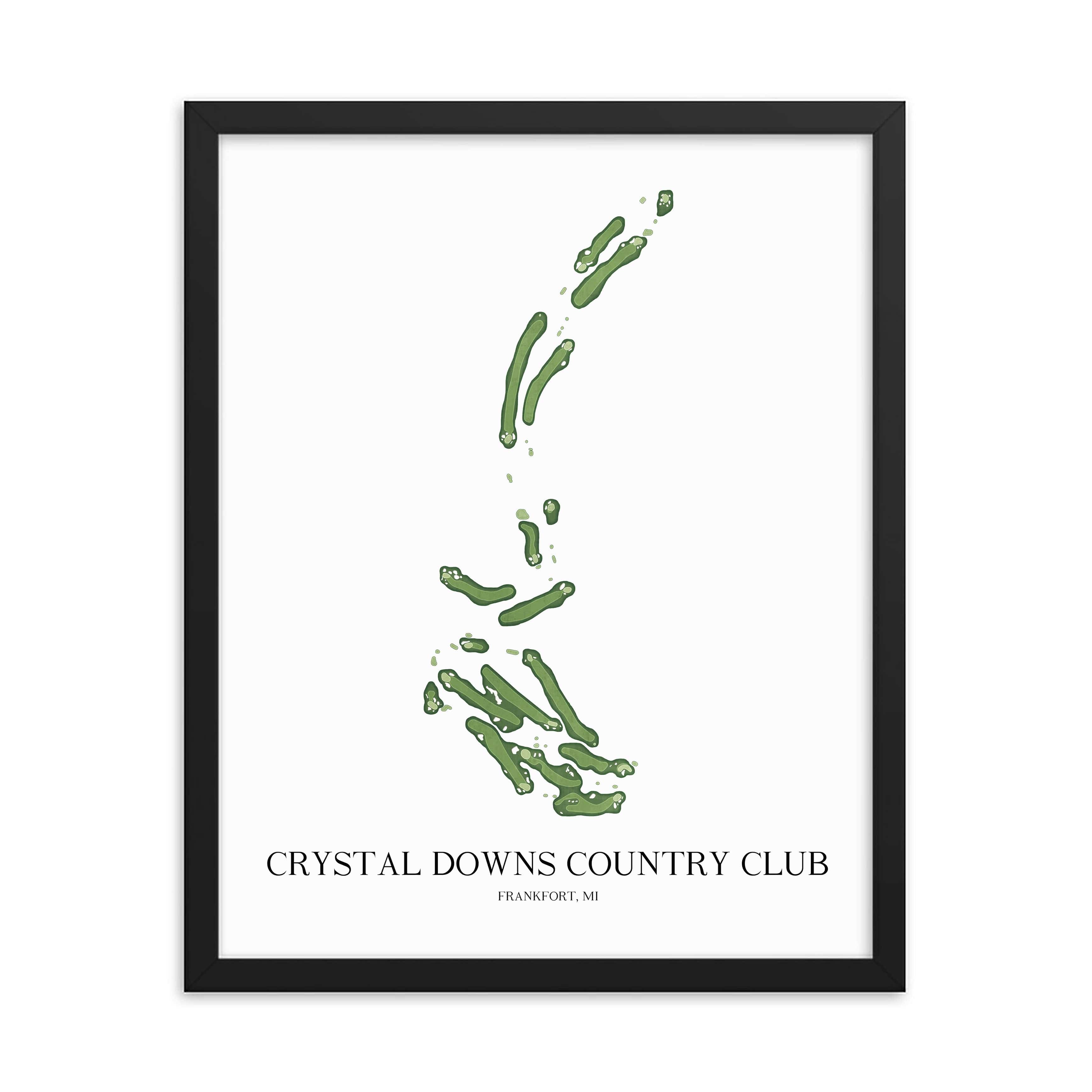 The 19th Hole Golf Shop - Golf Course Prints -  Crystal Downs Country Club Golf Course Map Golf Map