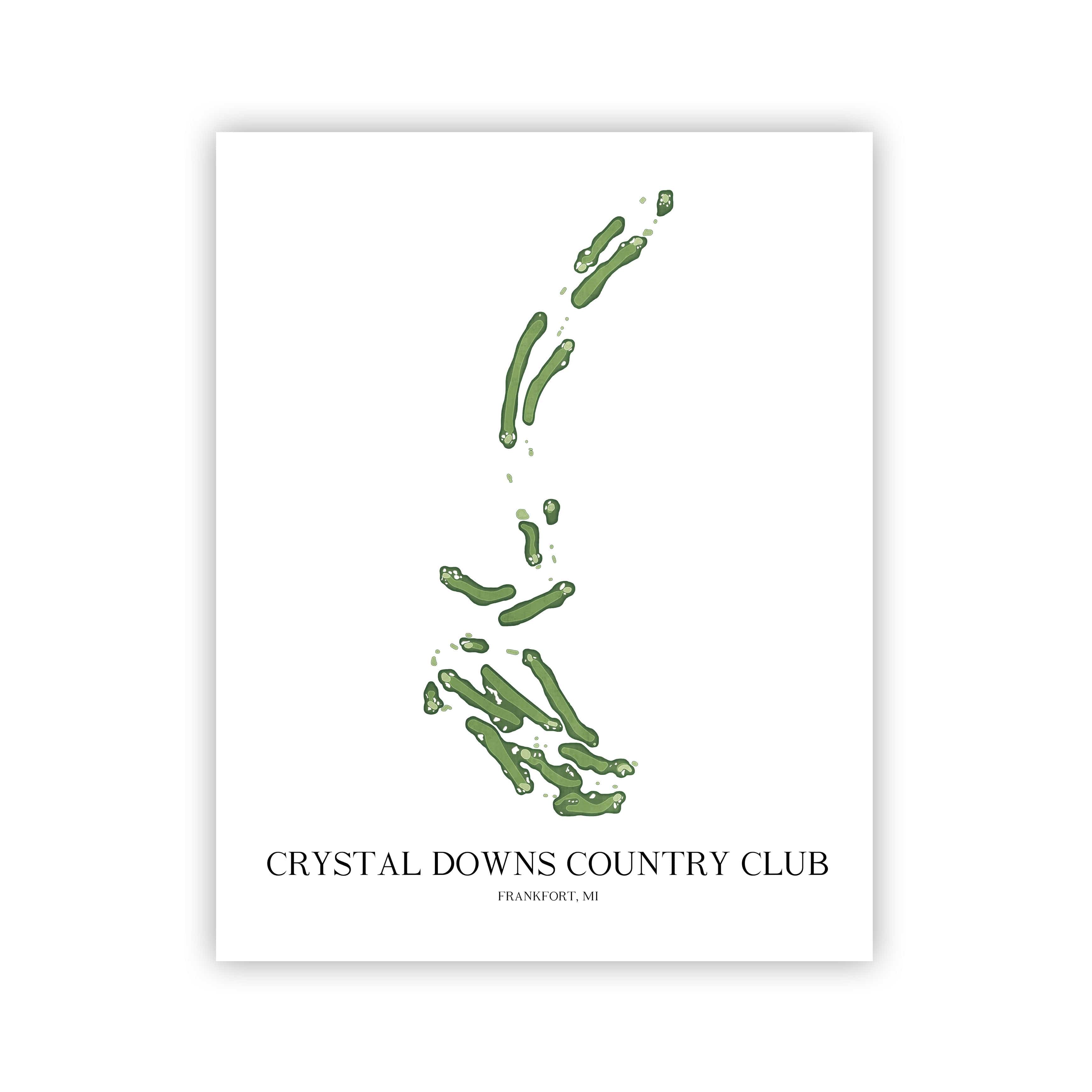 The 19th Hole Golf Shop - Golf Course Prints -  Crystal Downs Country Club Golf Course Map Golf Map