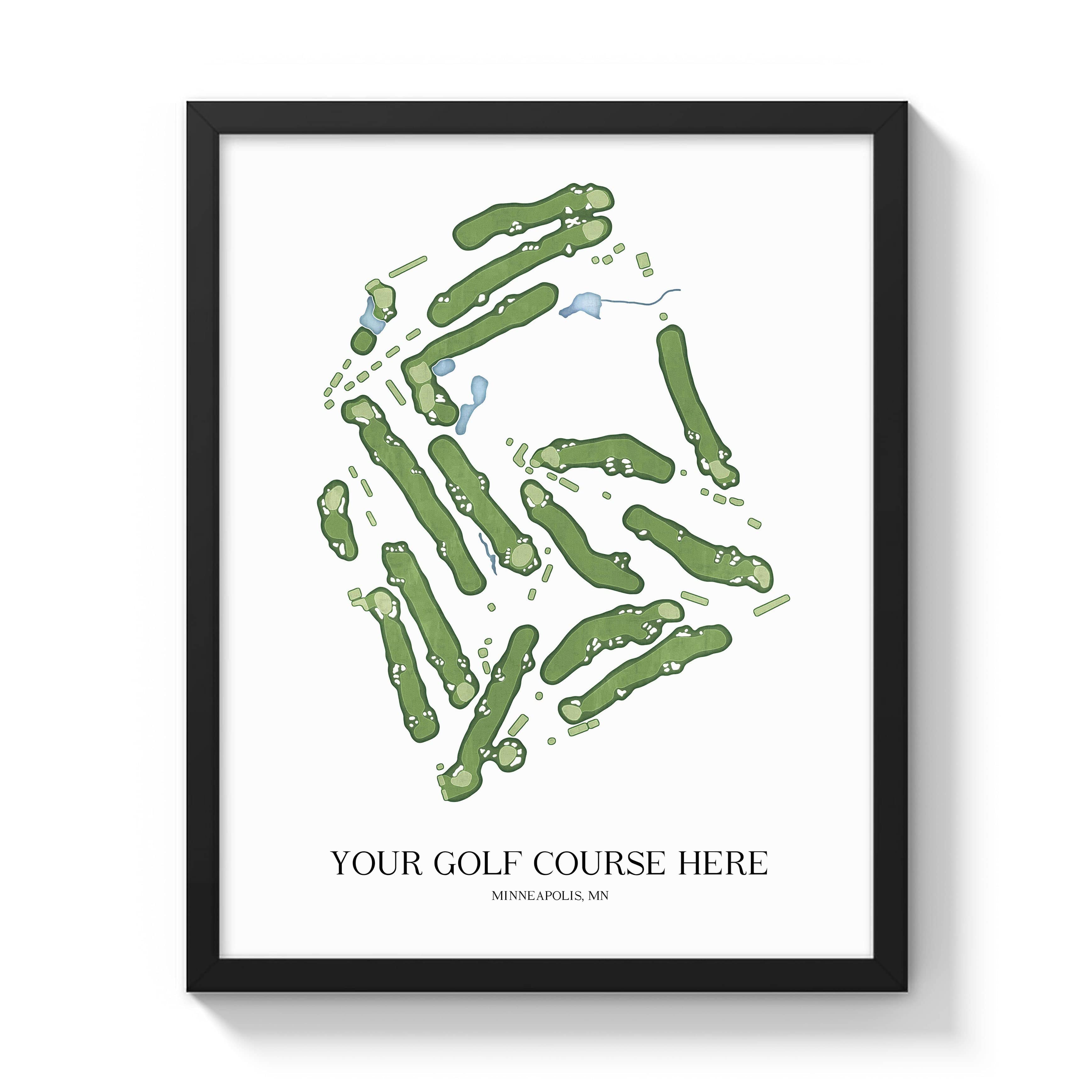 The 19th Hole Golf Shop - Golf Course Prints -  -Custom Golf Course- Golf Course Map Golf Map