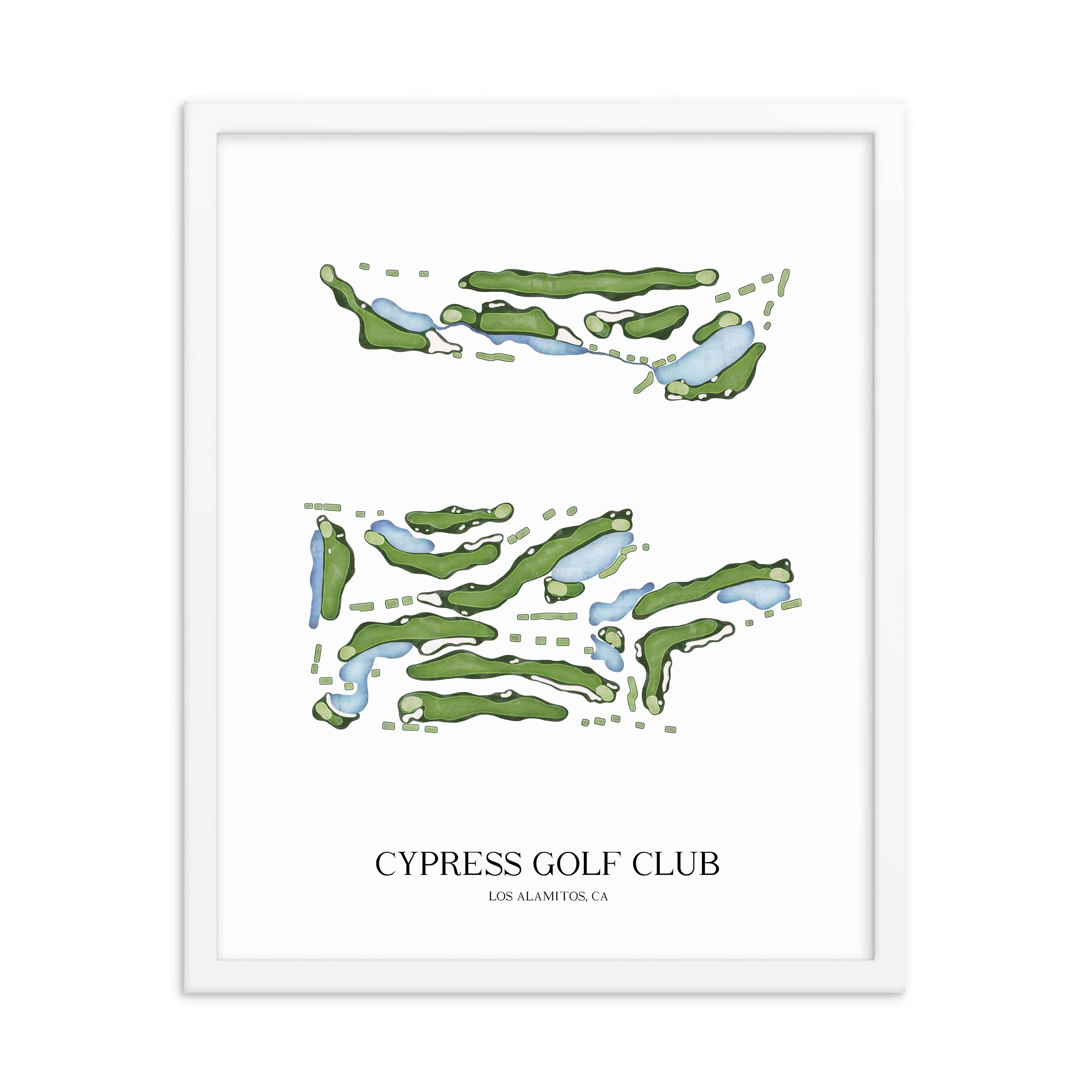 The 19th Hole Golf Shop - Golf Course Prints -  Cypress Golf Club Golf Course Map Golf Map