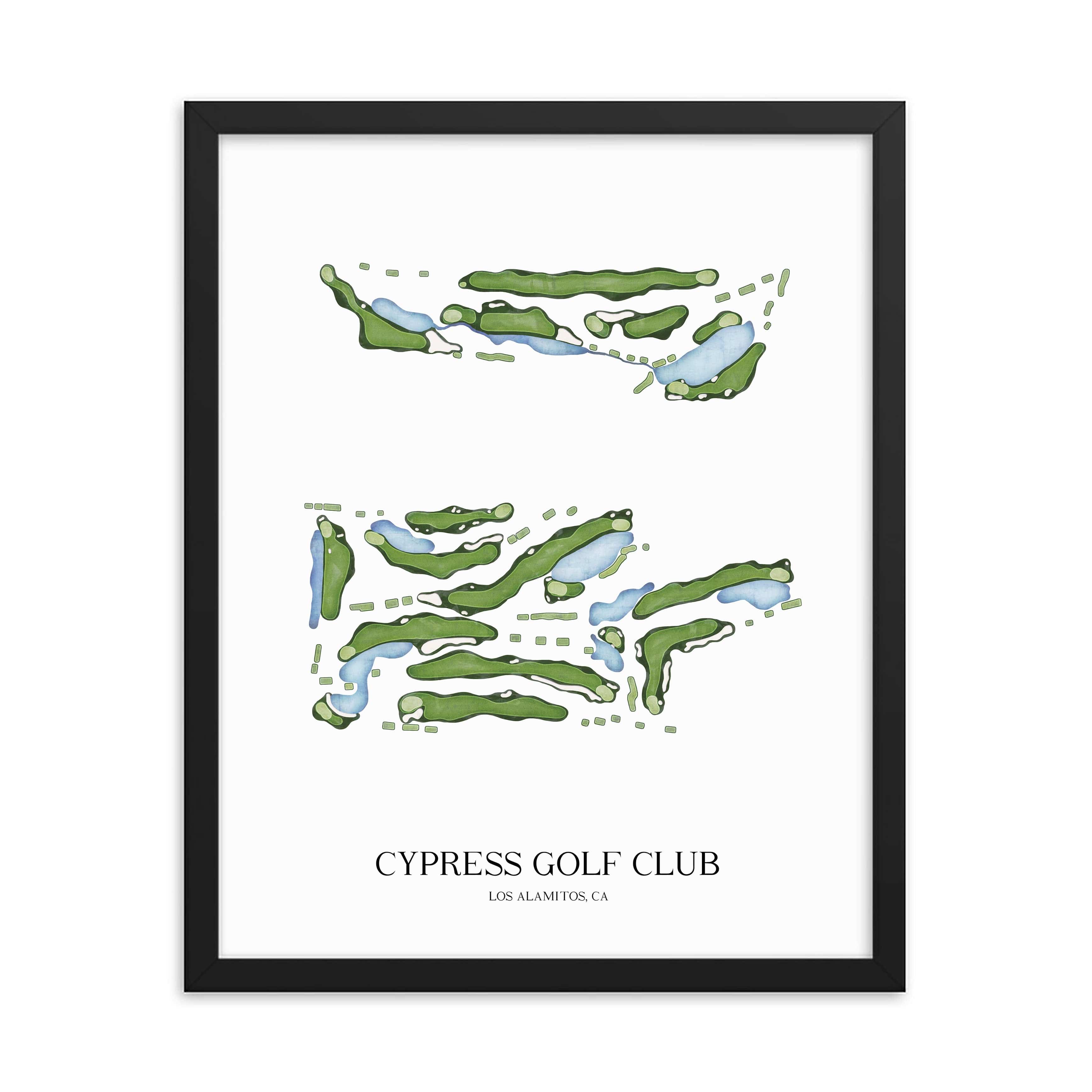 The 19th Hole Golf Shop - Golf Course Prints -  Cypress Golf Club Golf Course Map Golf Map