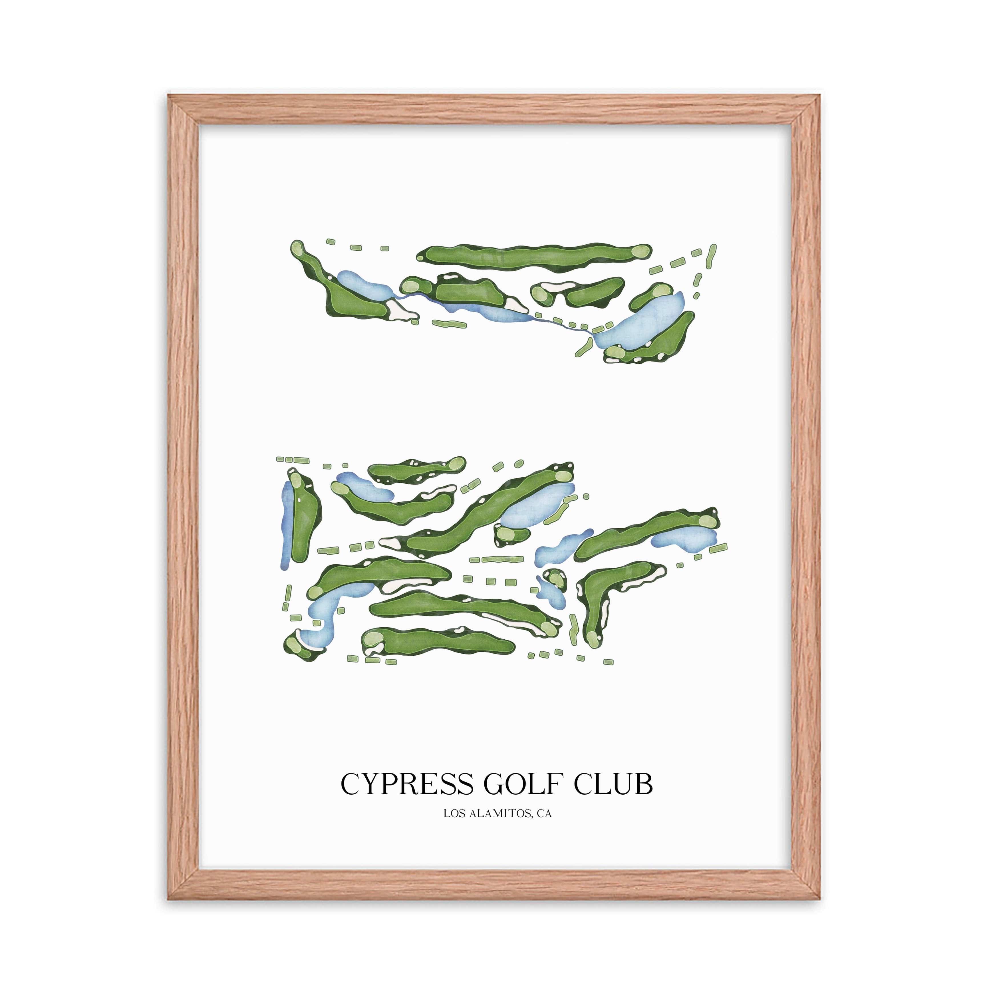 The 19th Hole Golf Shop - Golf Course Prints -  Cypress Golf Club Golf Course Map Golf Map