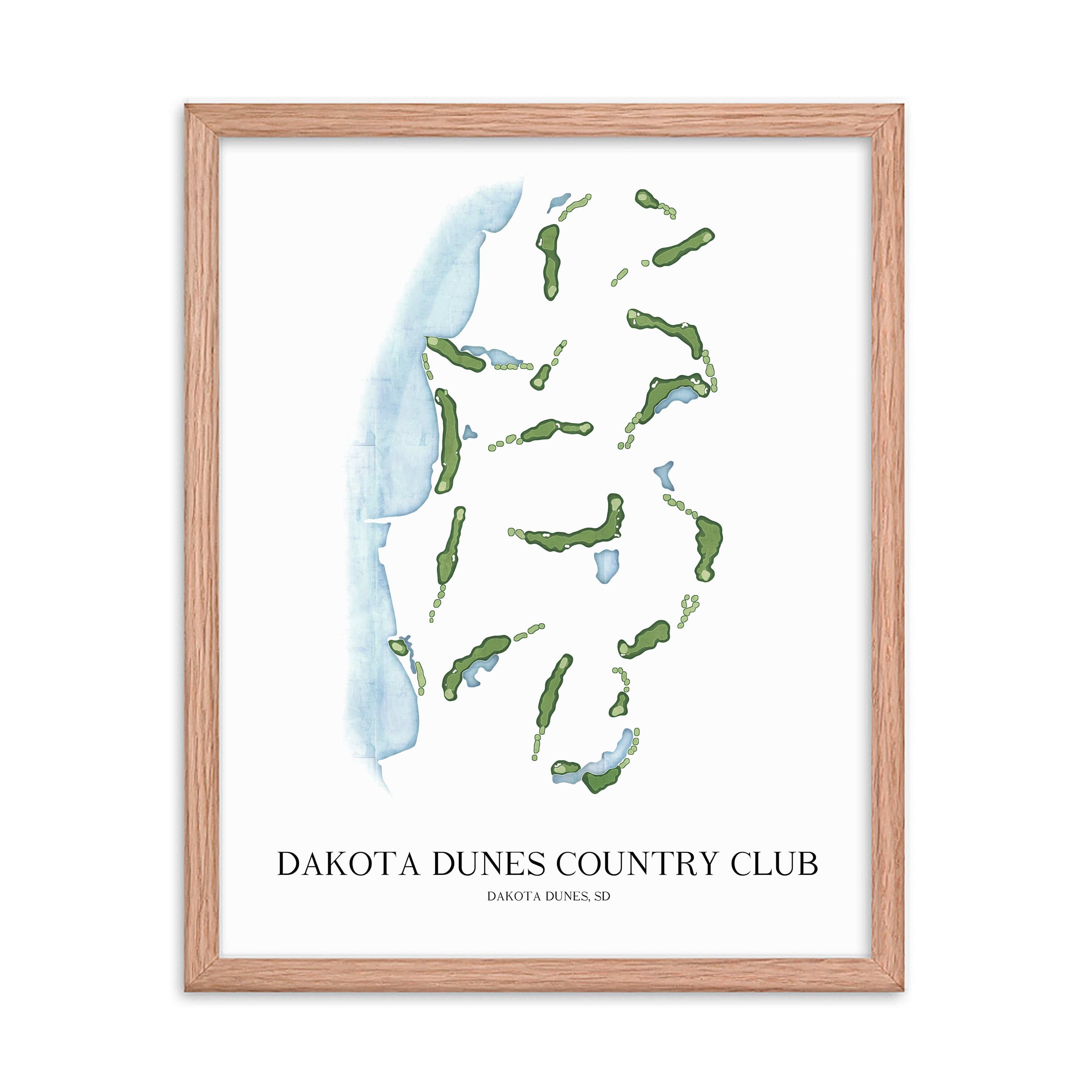 The 19th Hole Golf Shop - Golf Course Prints -  Dakota Dunes Country Club Golf Course Map Golf Map